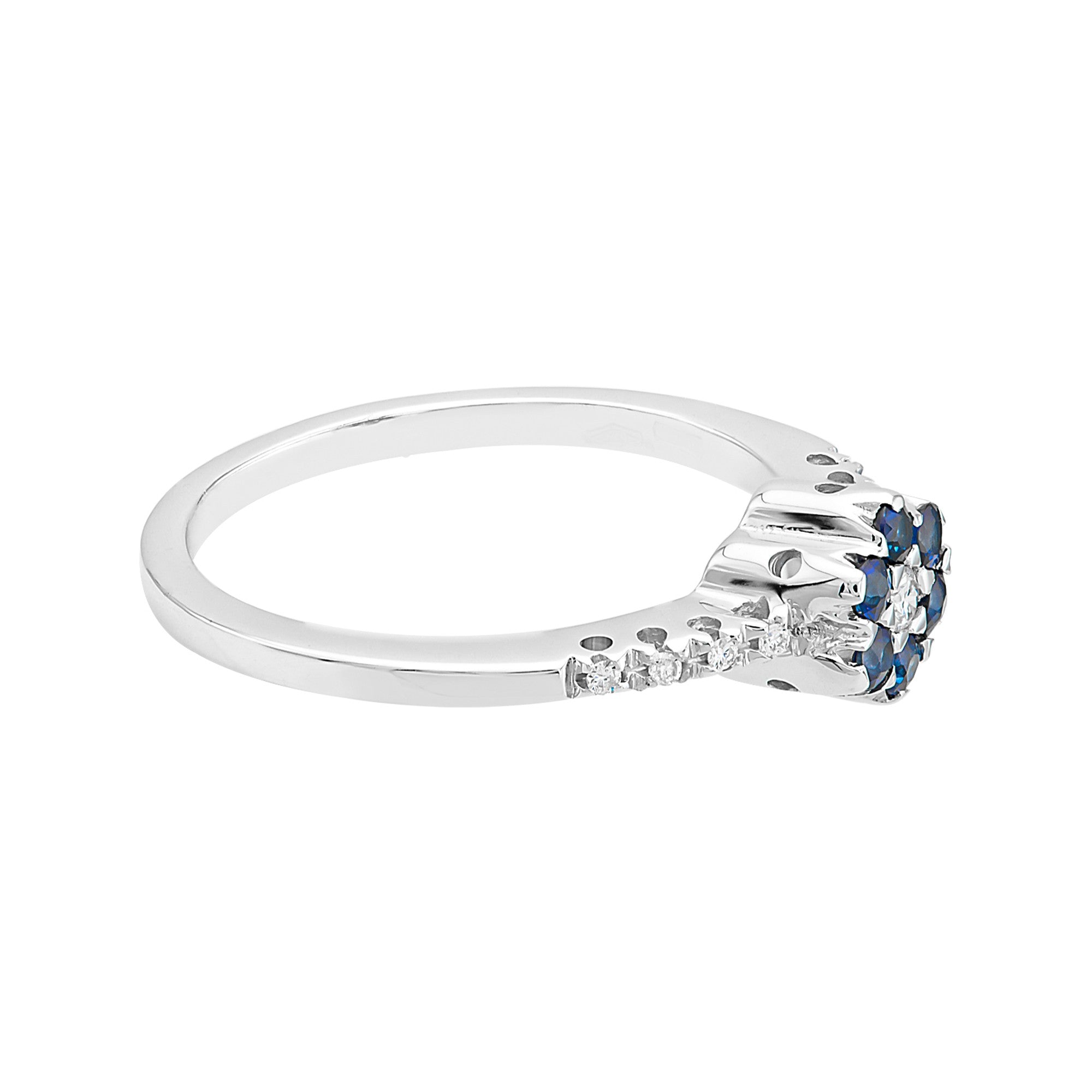 ANILLO CON ZAFIROS Y DIAMANTES