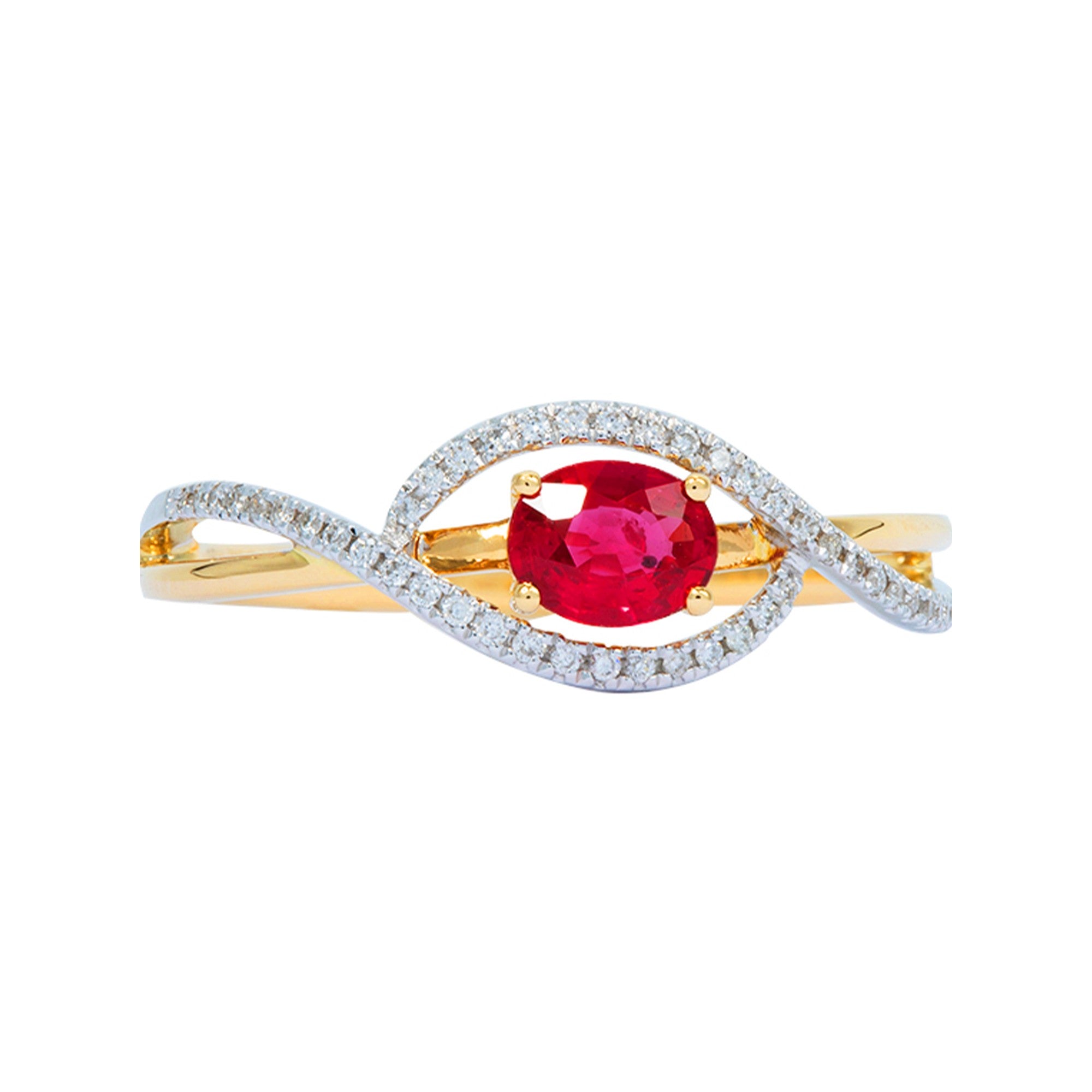 ANILLO CON RUBÍ Y DIAMANTES