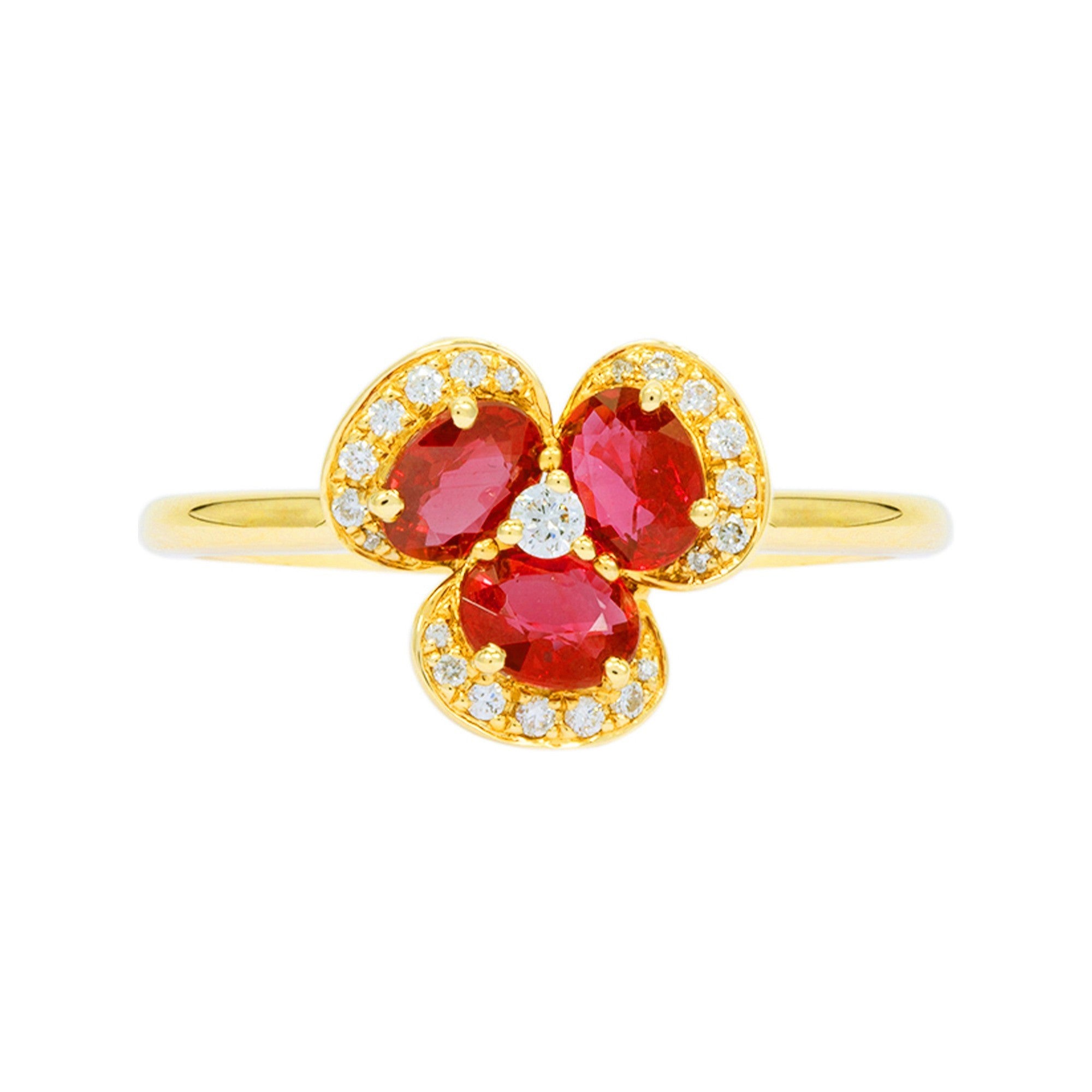 ANILLO CON RUBÍ Y DIAMANTES