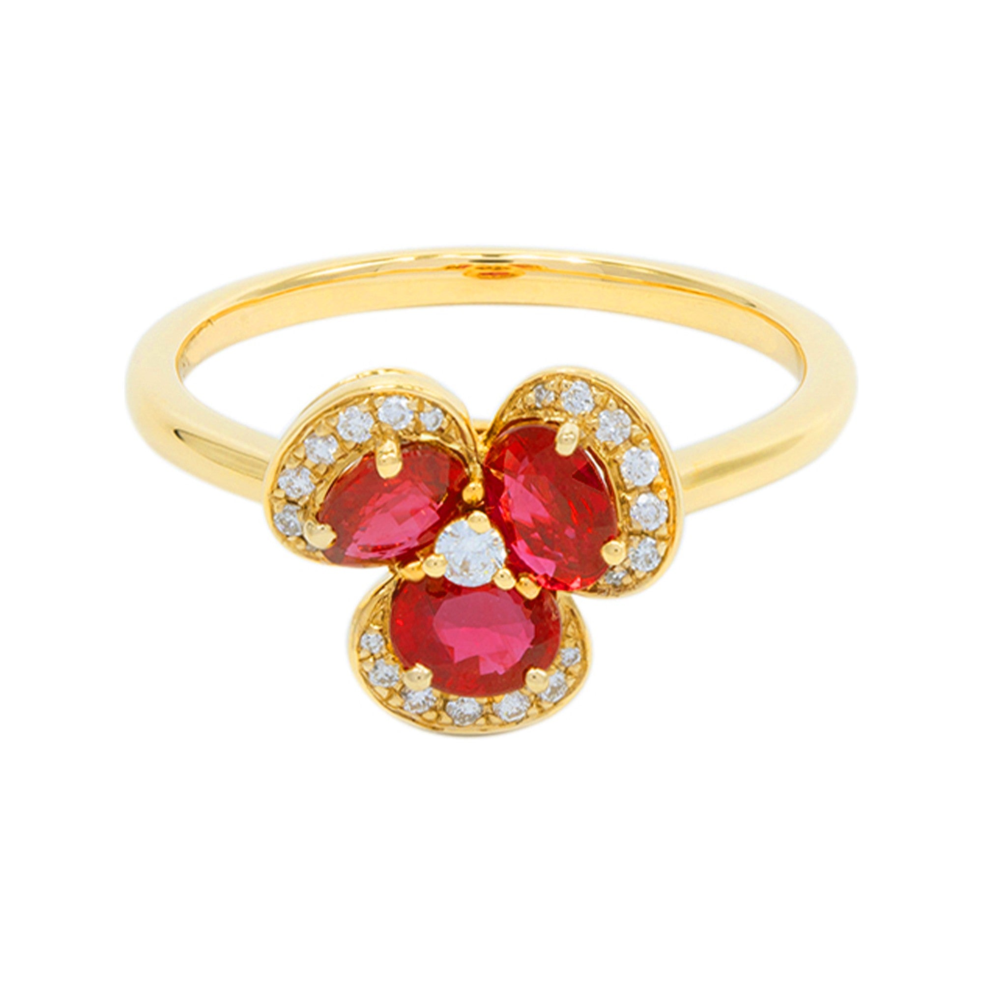 ANILLO CON RUBÍ Y DIAMANTES