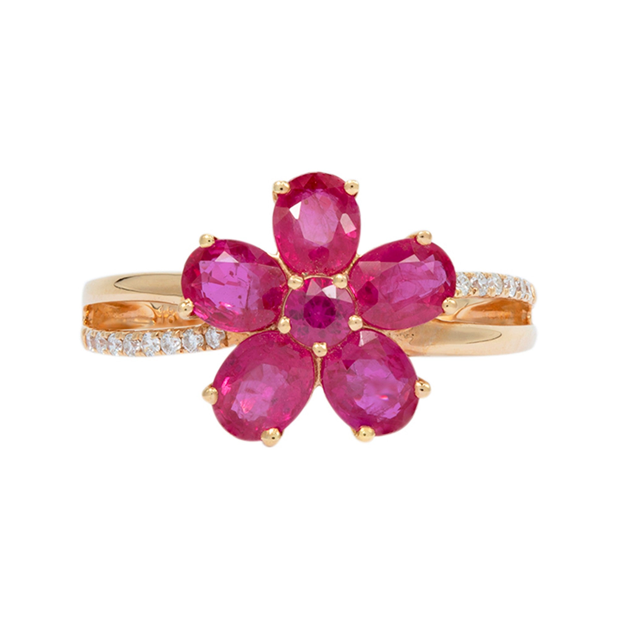 ANILLO CON RUBÍ Y DIAMANTES