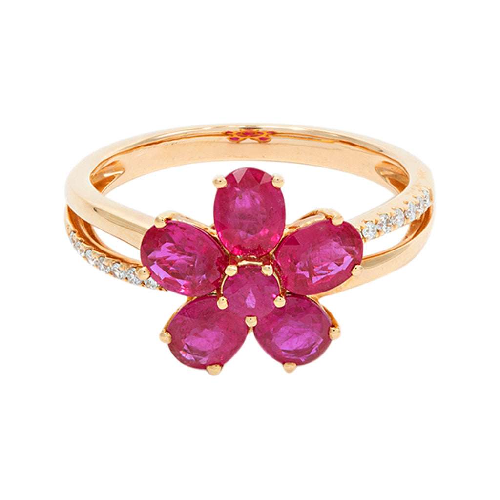 ANILLO CON RUBÍ Y DIAMANTES
