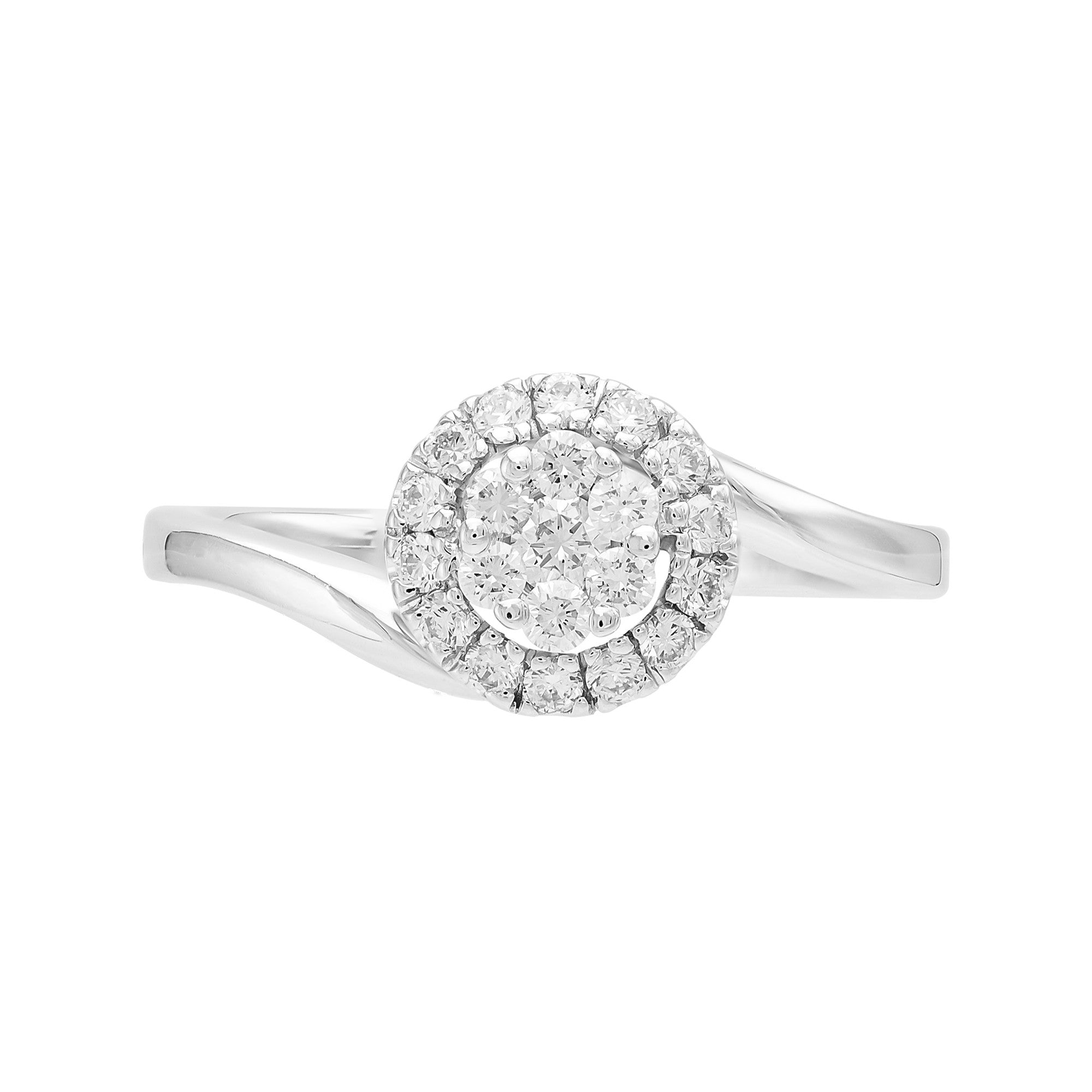 ANILLO DE COMPROMISO HALO CON DIAMANTES