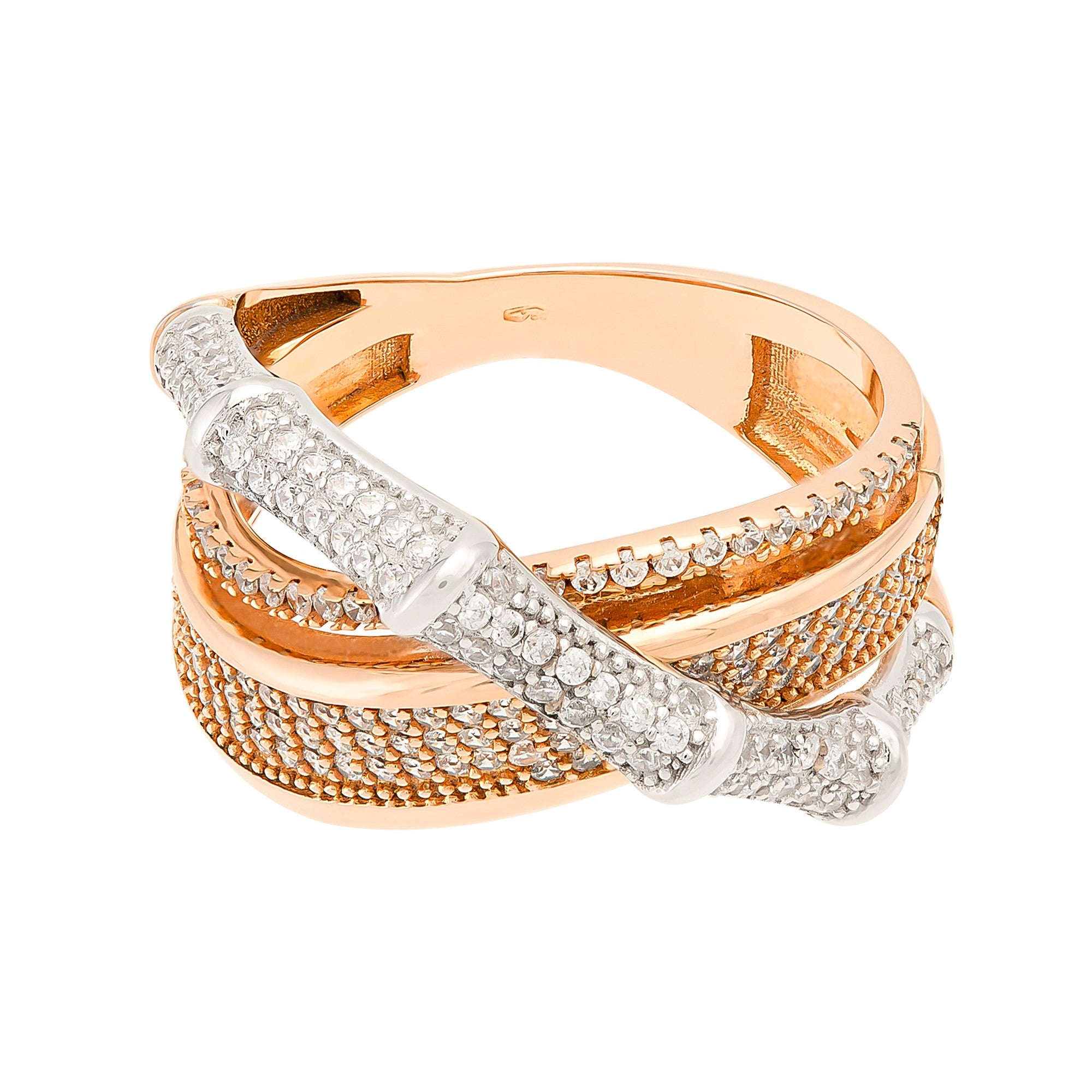 ANILLO EN CINTAS CRUZADAS CON ZIRCONES