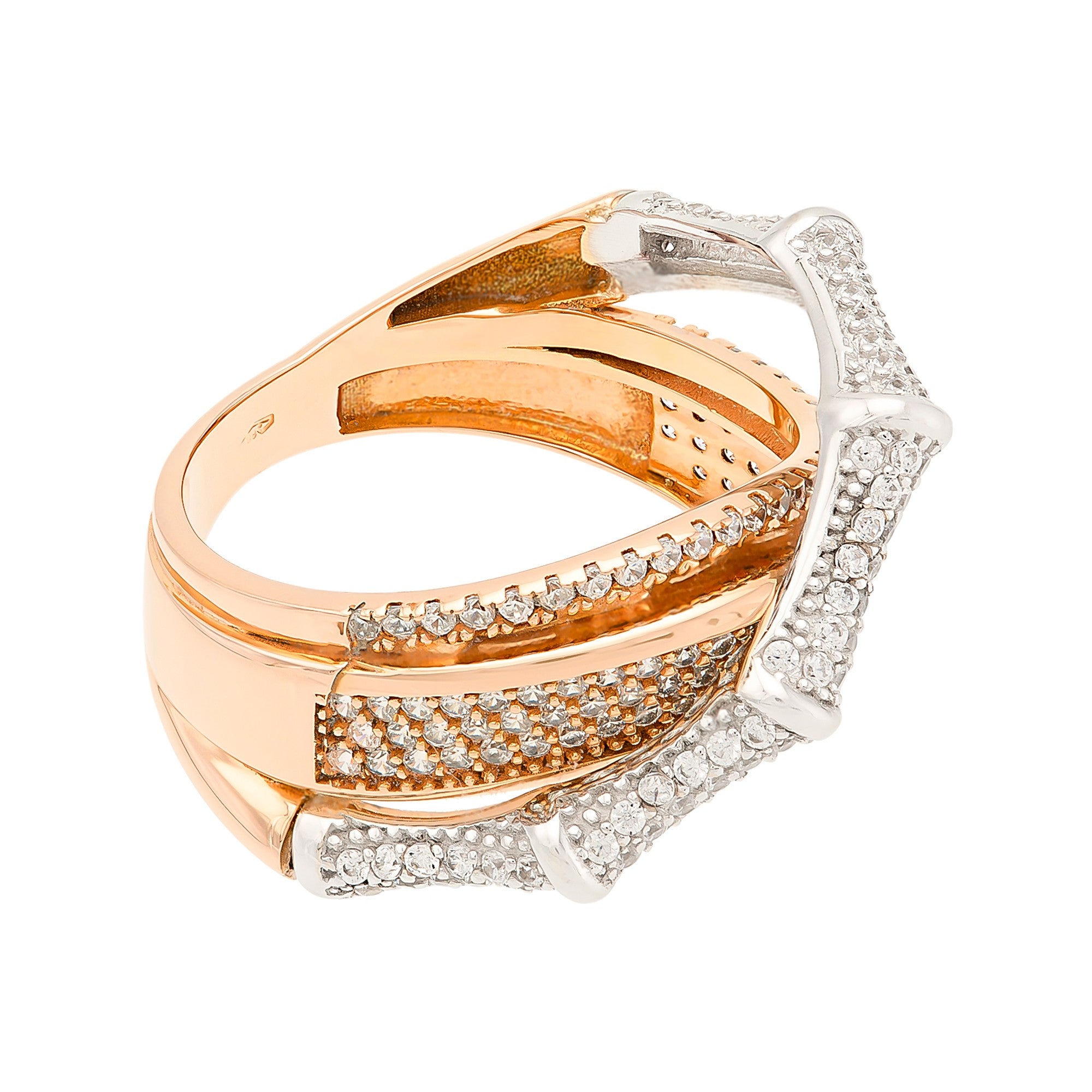 ANILLO EN CINTAS CRUZADAS CON ZIRCONES