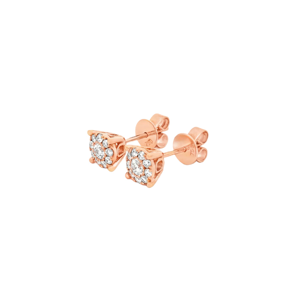 ARETES FLOR CON DIAMANTES