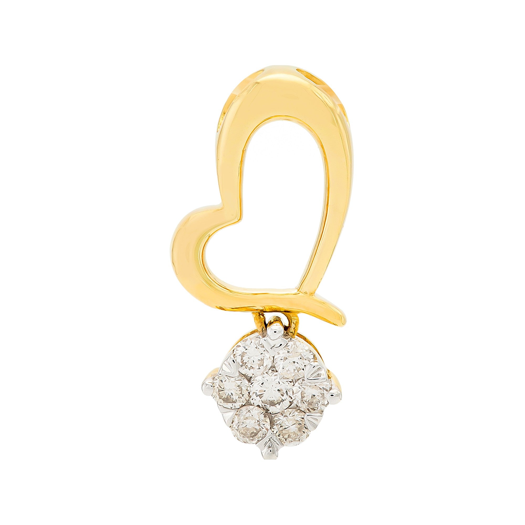 DIJE CORAZÓN Y FLOR COLGANTE CON DIAMANTES