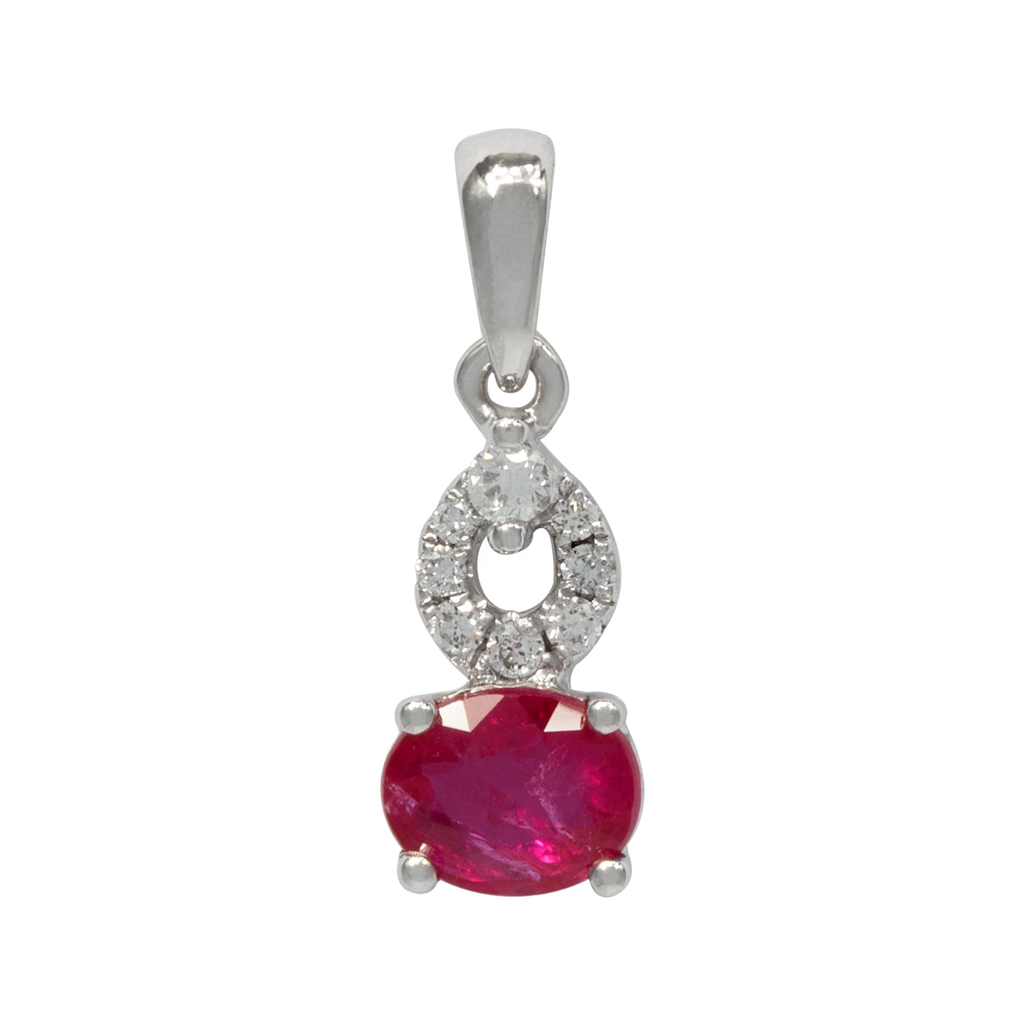 DIJE GOTA CON RUBÍ Y DIAMANTES