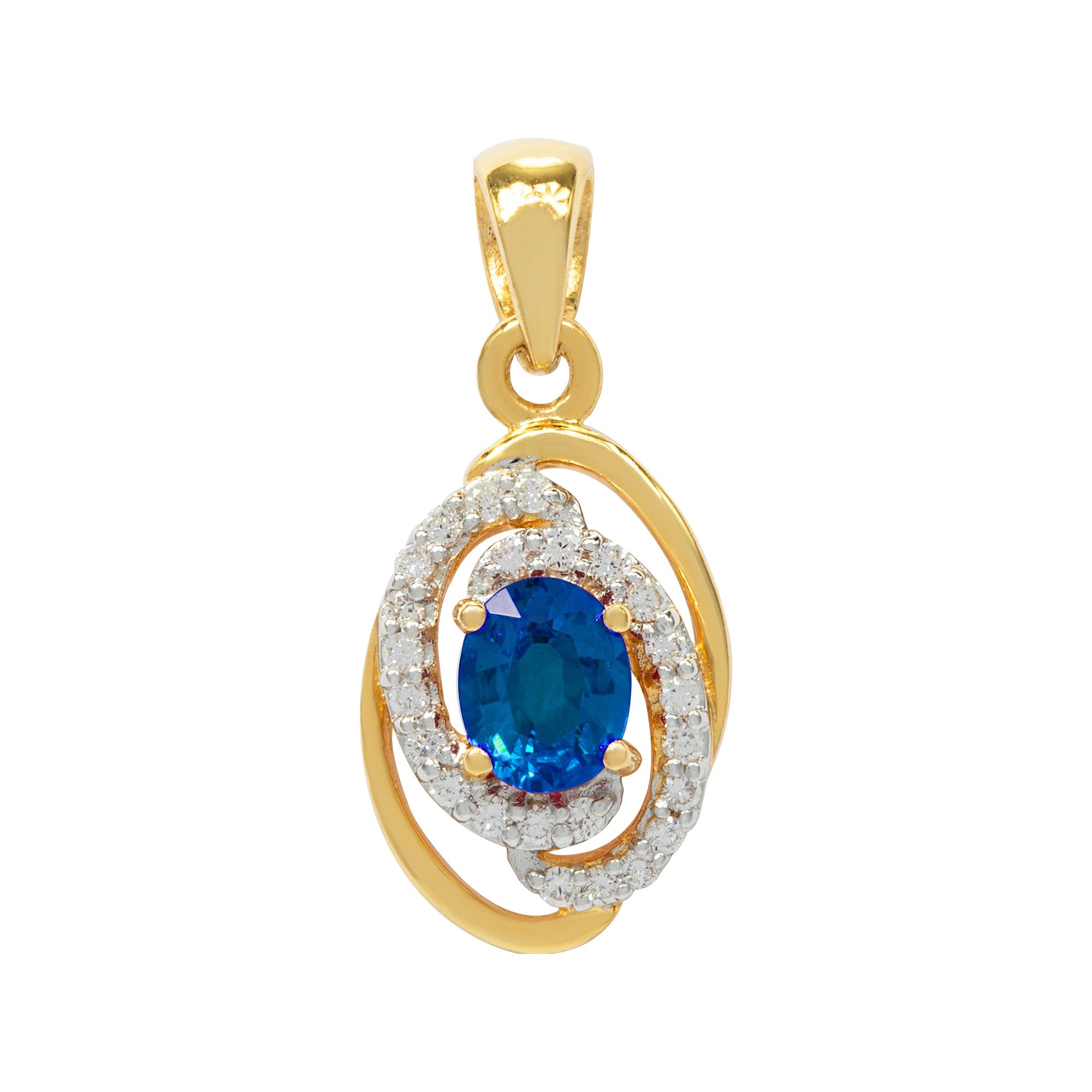 DIJE ZAFIRO CON ESPIRAL DE DIAMANTES
