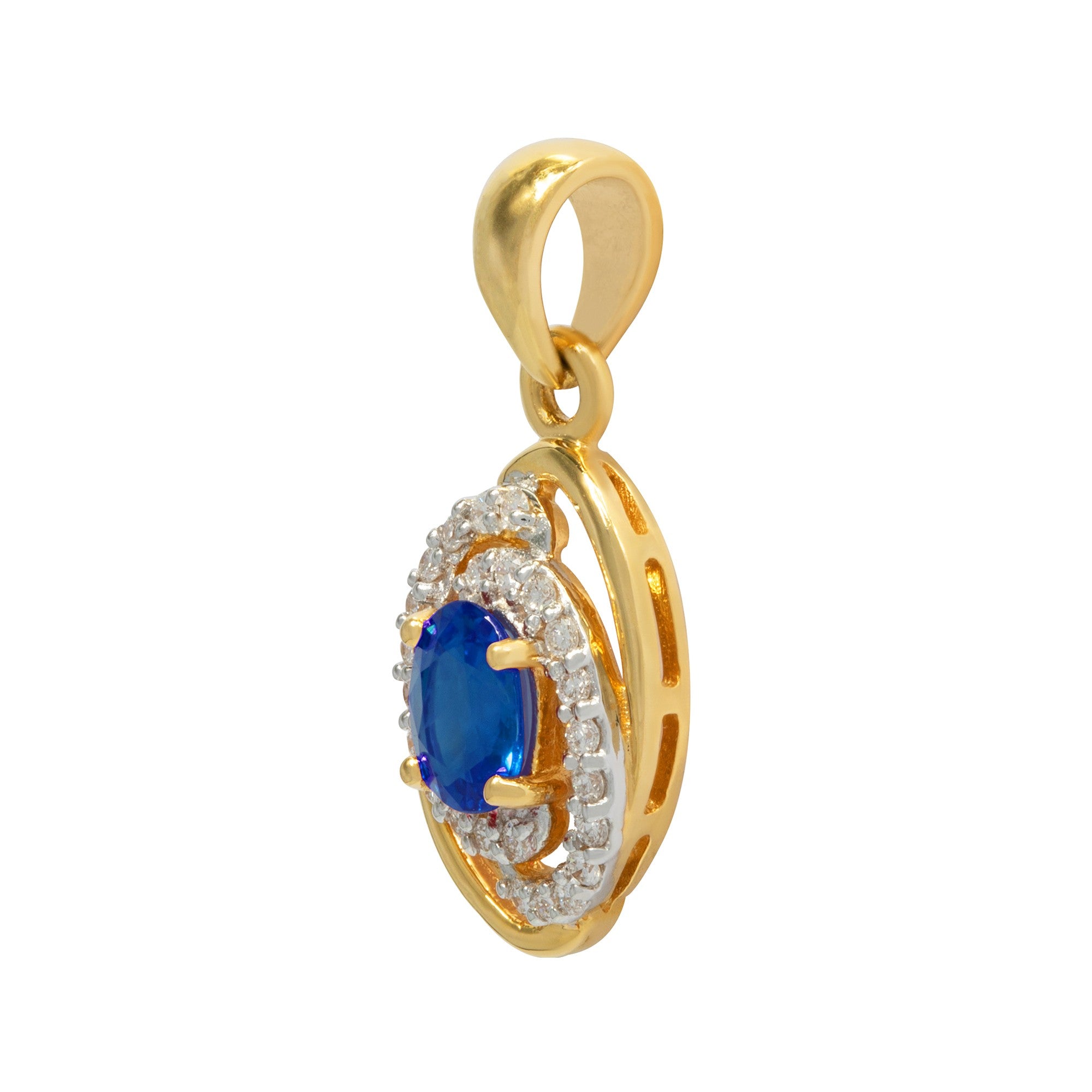 DIJE ZAFIRO CON ESPIRAL DE DIAMANTES