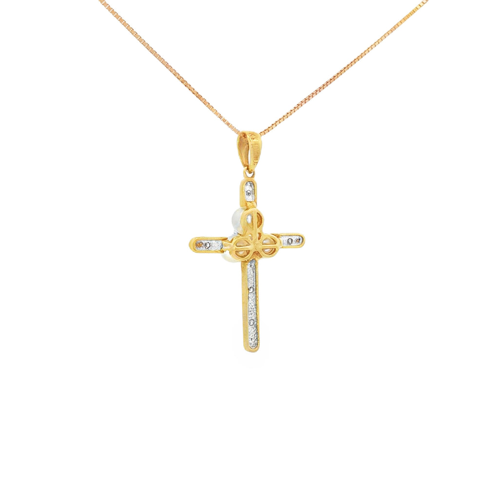 CRUZ PERLA Y DIAMANTES