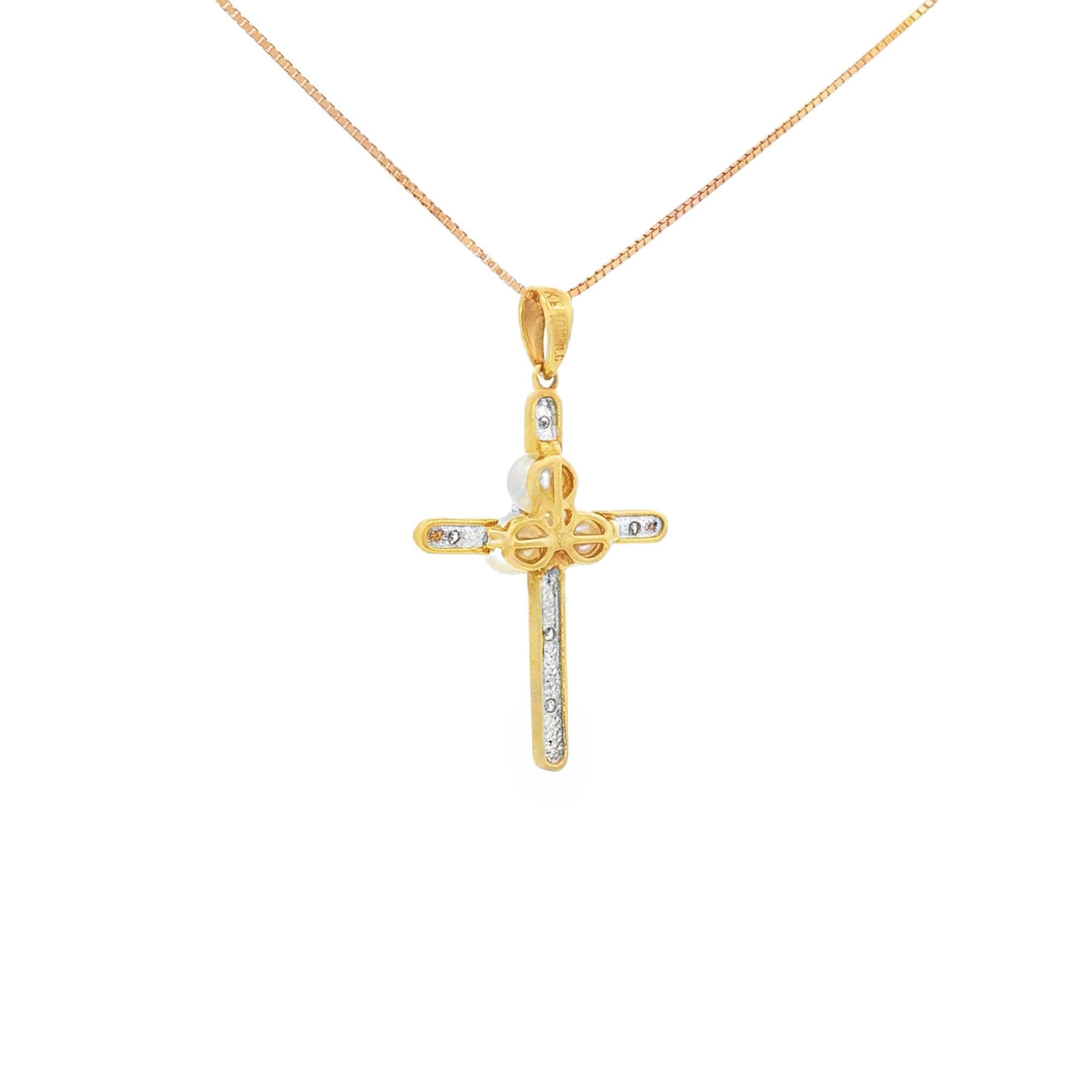 CRUZ PERLA Y DIAMANTES