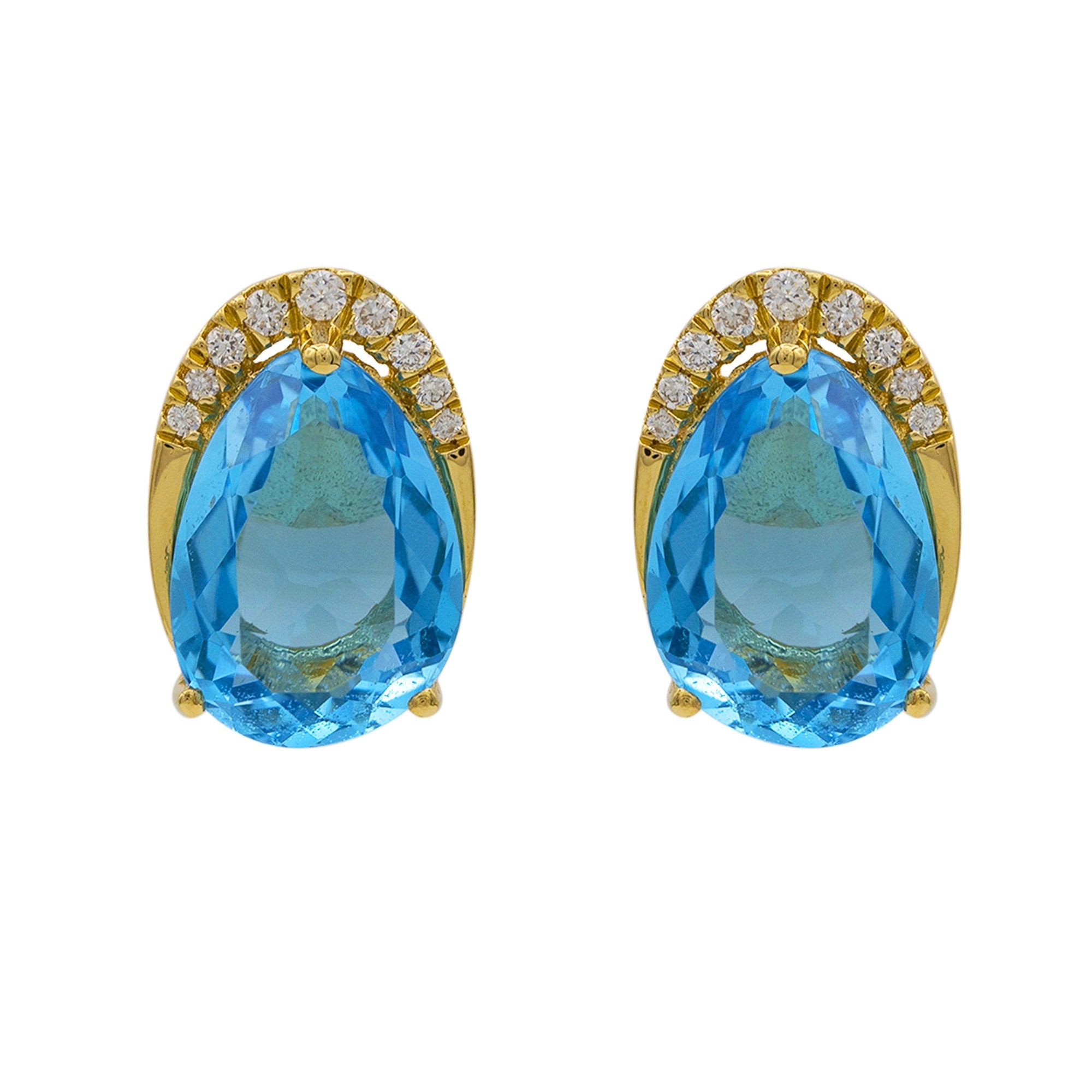 ARETES TOPACIO Y DIAMANTES