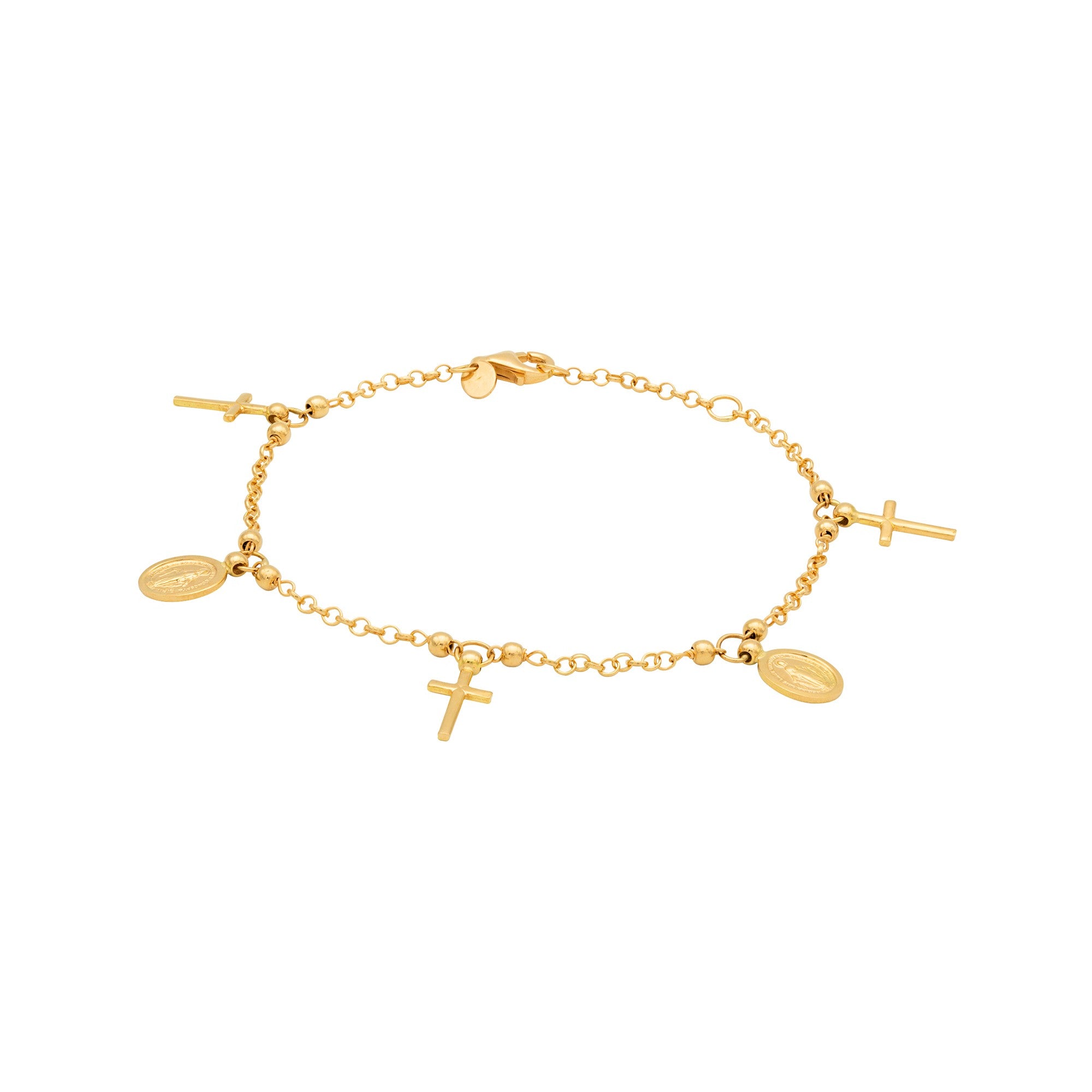 PULSERA MEDALLAS Y CRUCES