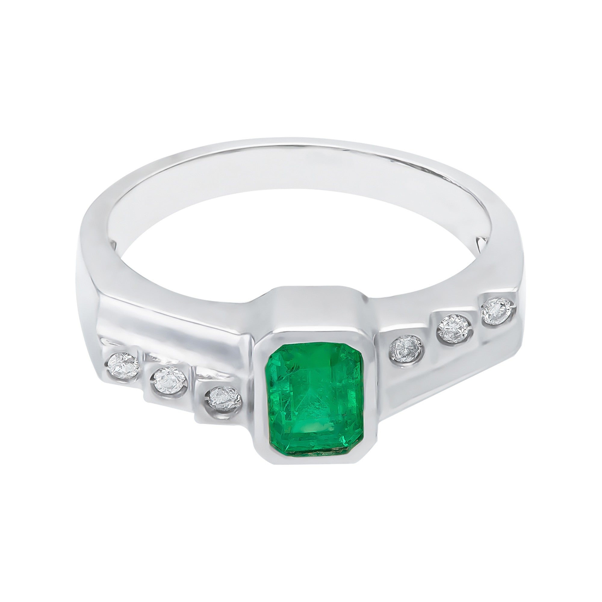 ANILLO CON ESMERALDA Y DIAMANTES