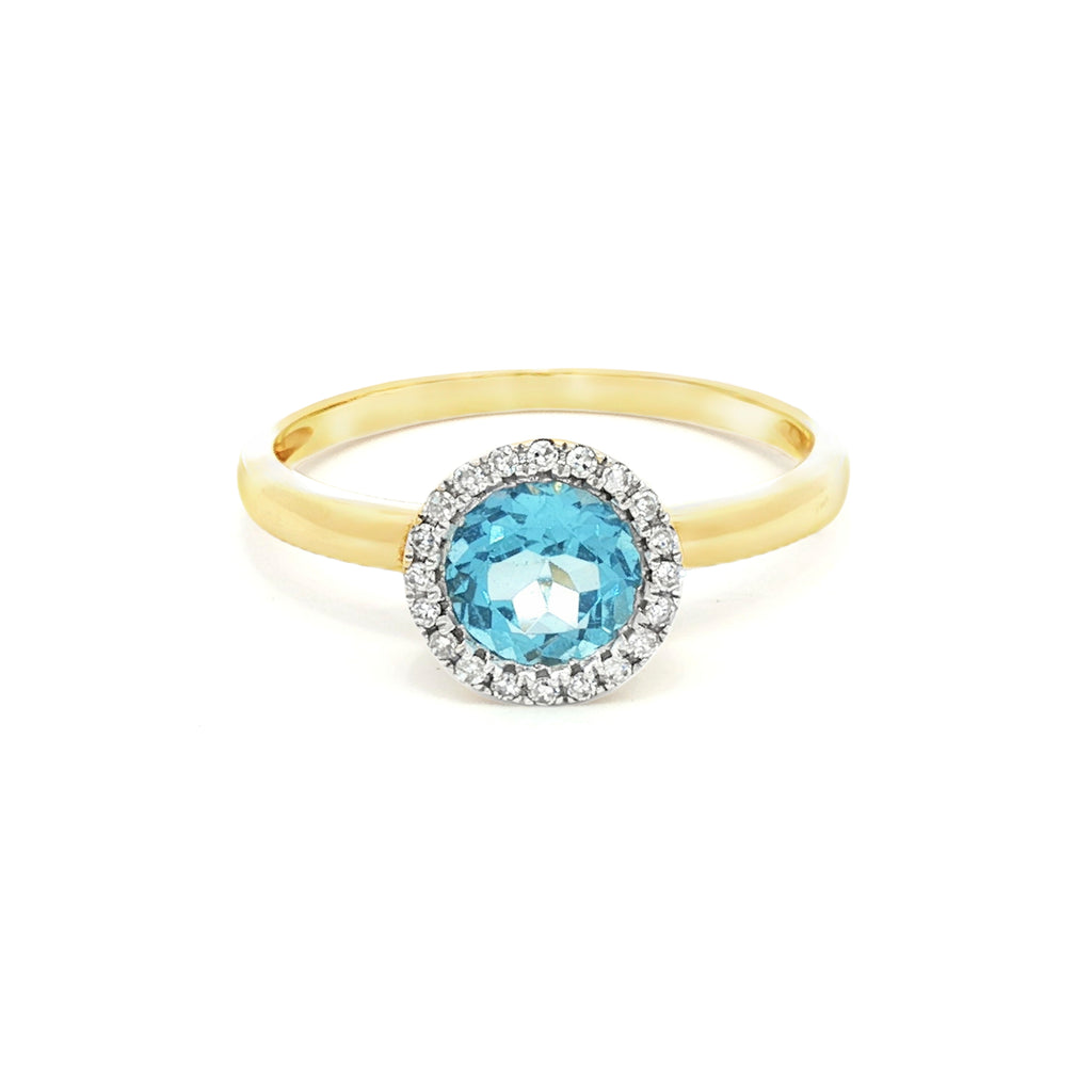 ANILLO SOLITARIO TOPACIO CON DIAMANTES