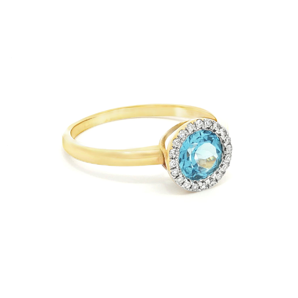ANILLO SOLITARIO TOPACIO CON DIAMANTES
