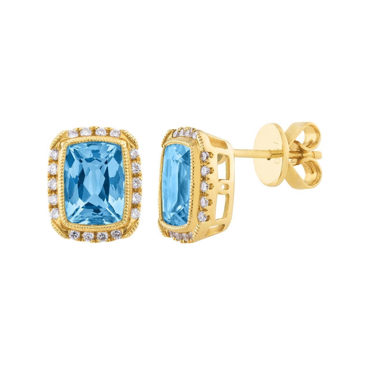 ARETES TOPACIO Y DIAMANTES