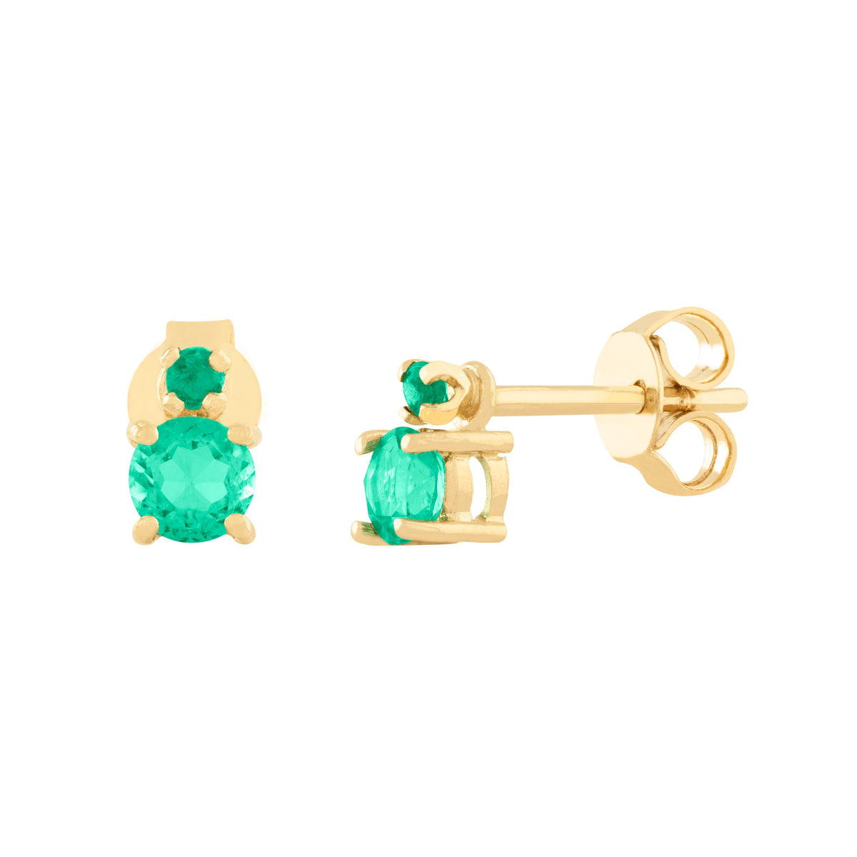 ARETES DOBLES CON ESMERALDAS