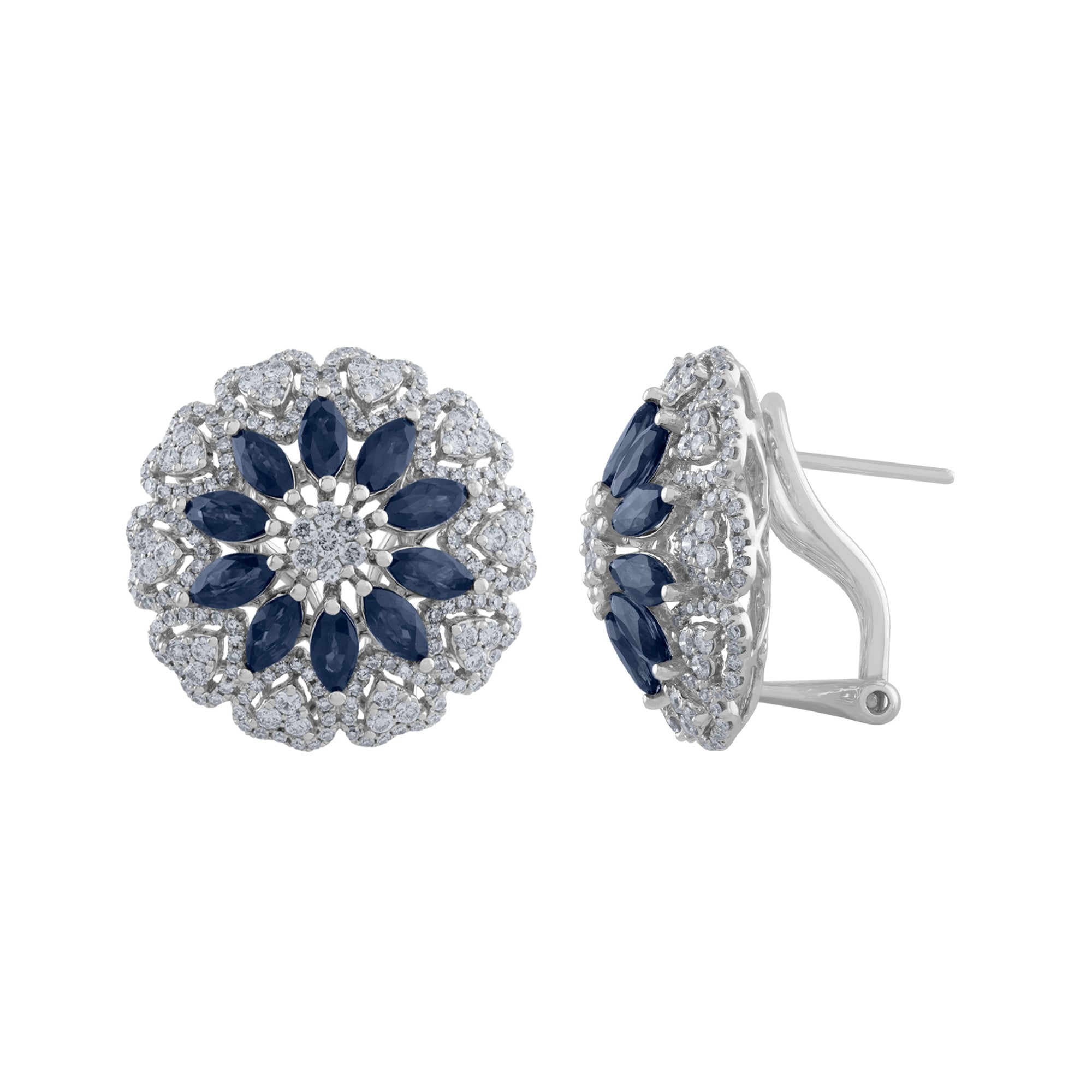 ARETES FLOR CON ZAFIROS