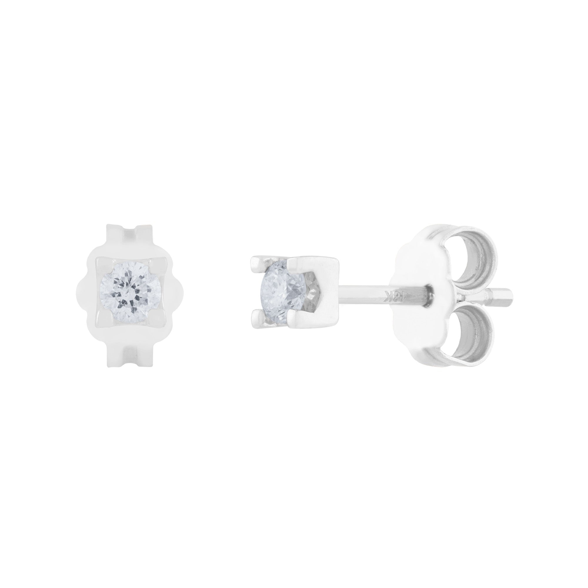ARETES ORO BLANCO CON DIAMANTE
