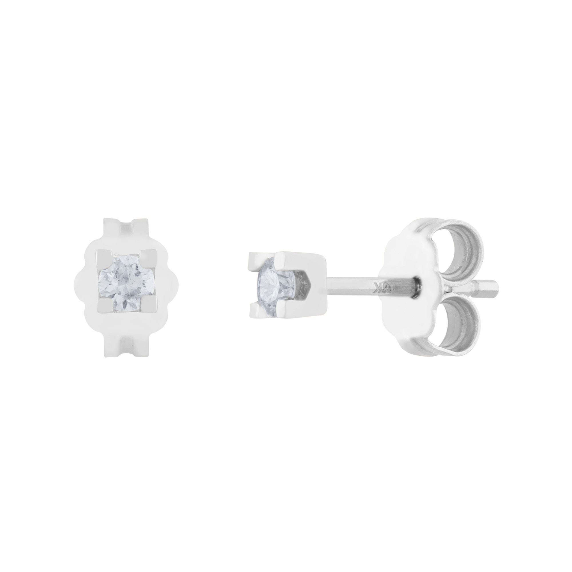 ARETES ORO BLANCO CON DIAMANTE