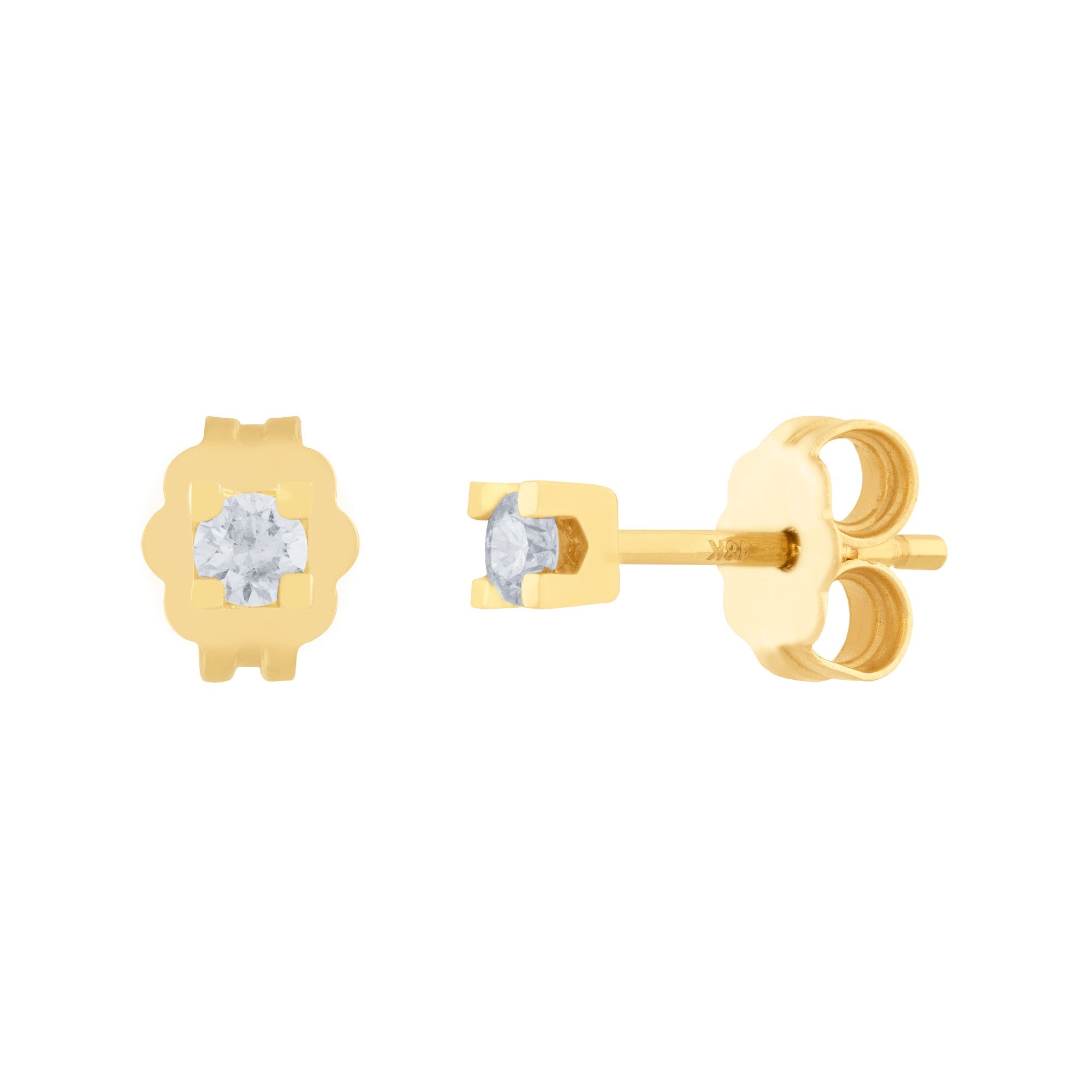 ARETES ORO AMARILLO CON DIAMANTES