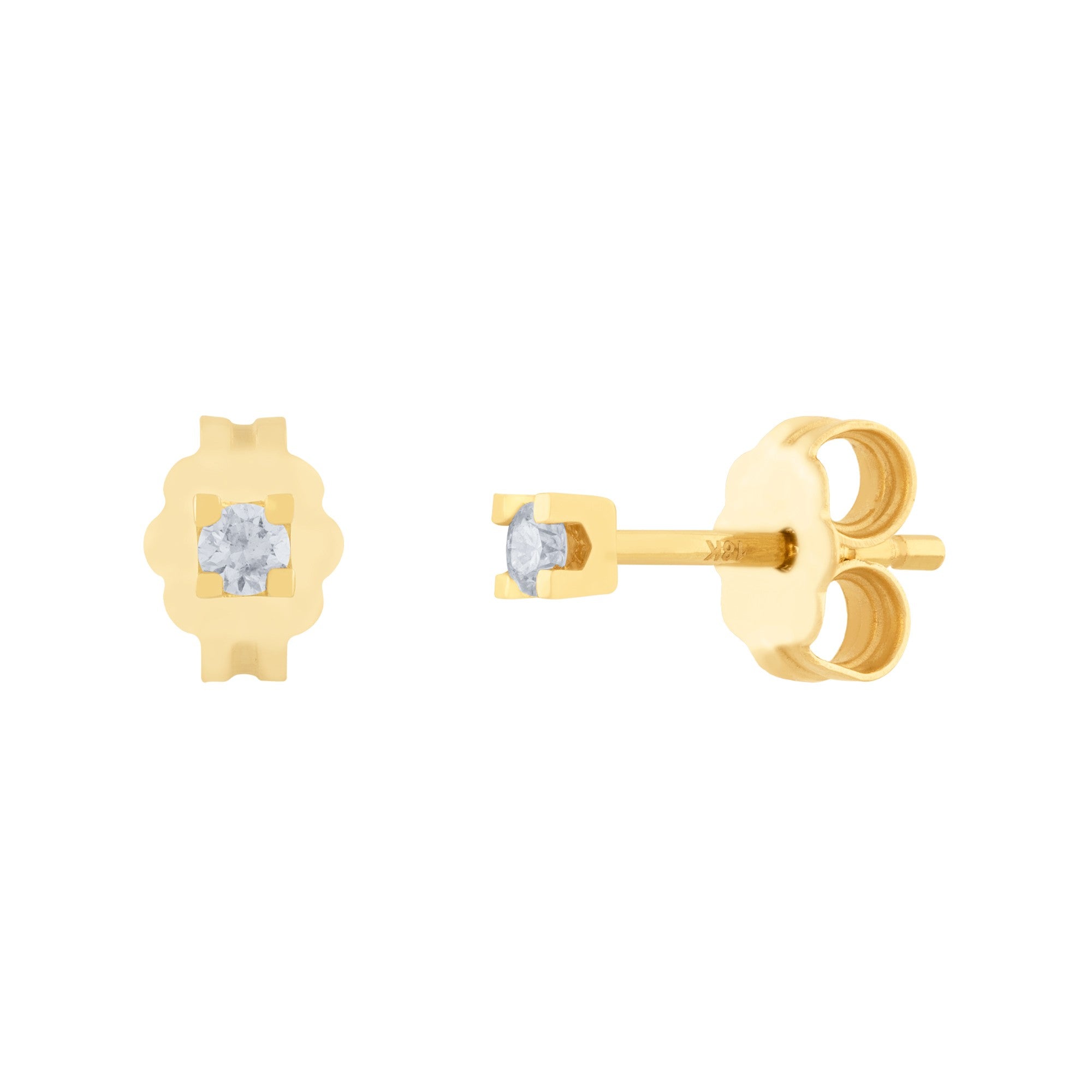 ARETES ORO AMARILLO CON DIAMANTES