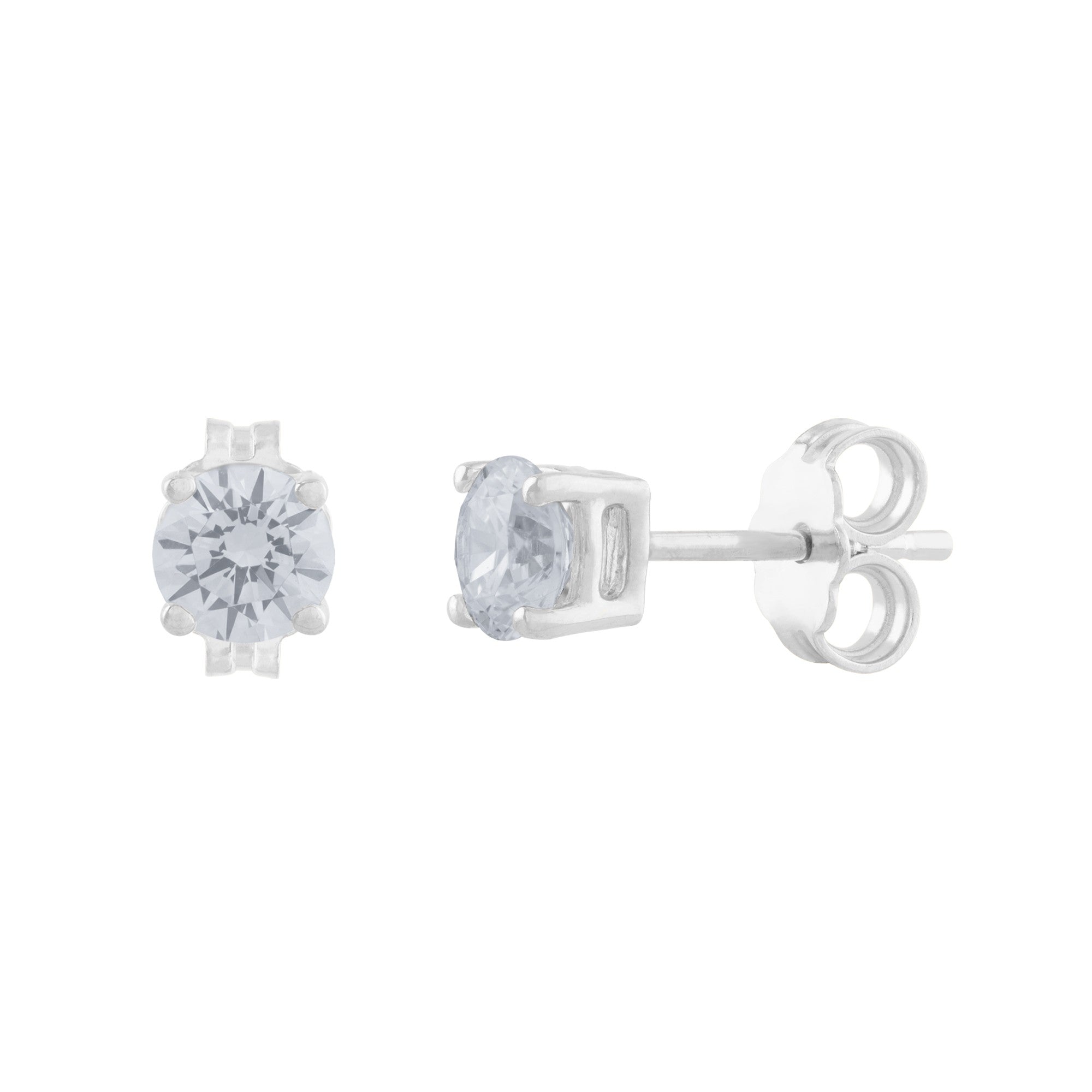 ARETES ORO BLANCO CON ZIRCON