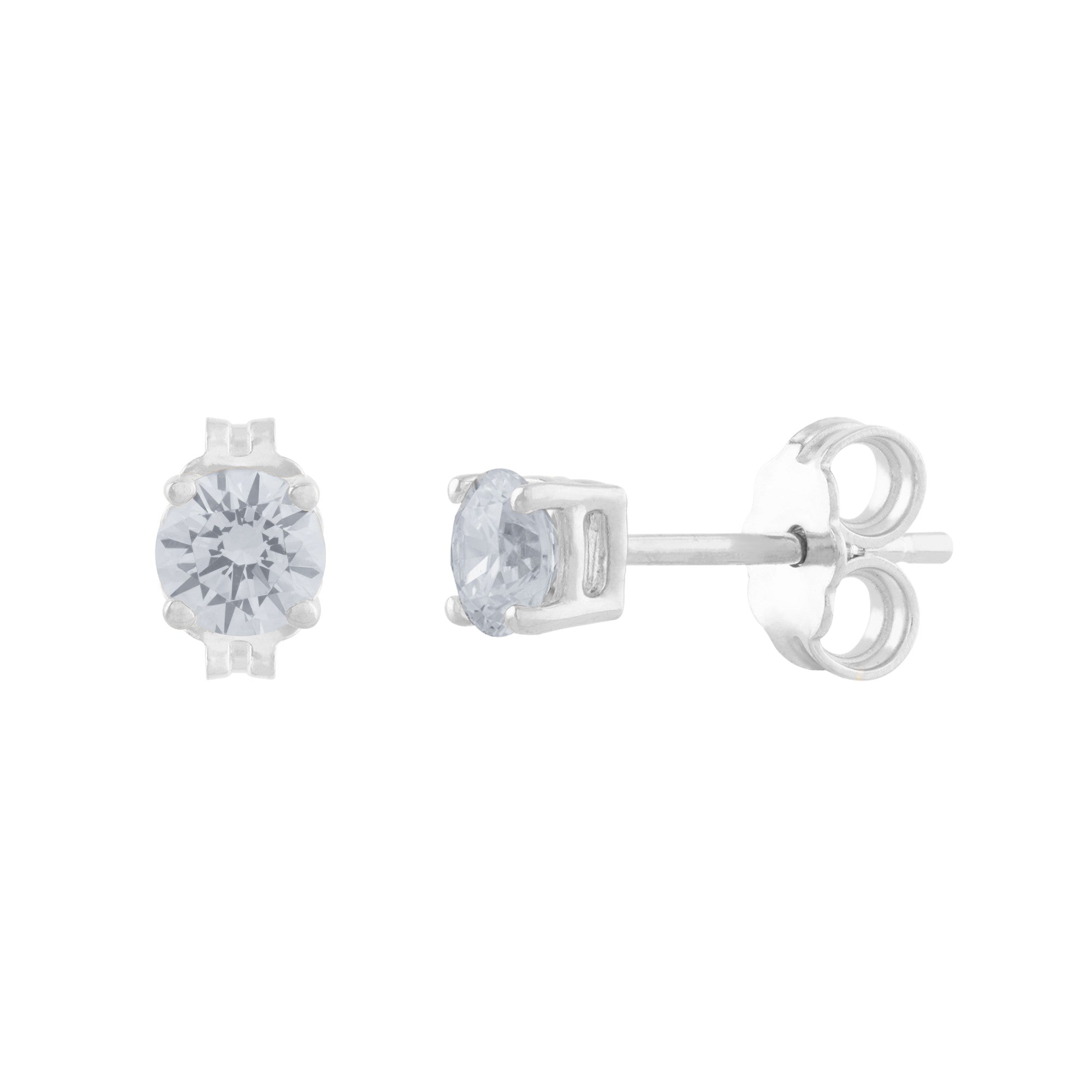 ARETES ORO BLANCO CON ZIRCON