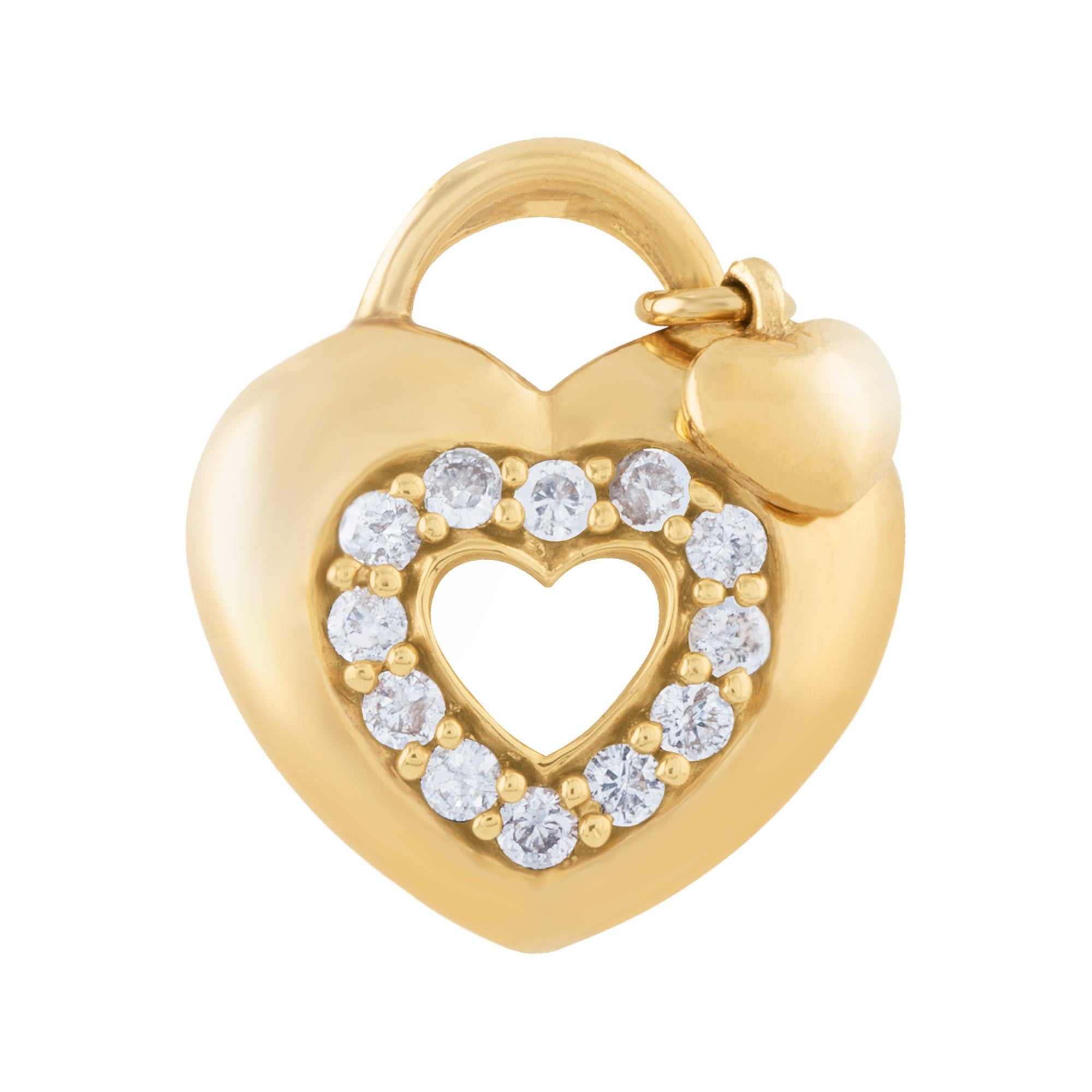 DIJE CORAZÓN CON DIAMANTE