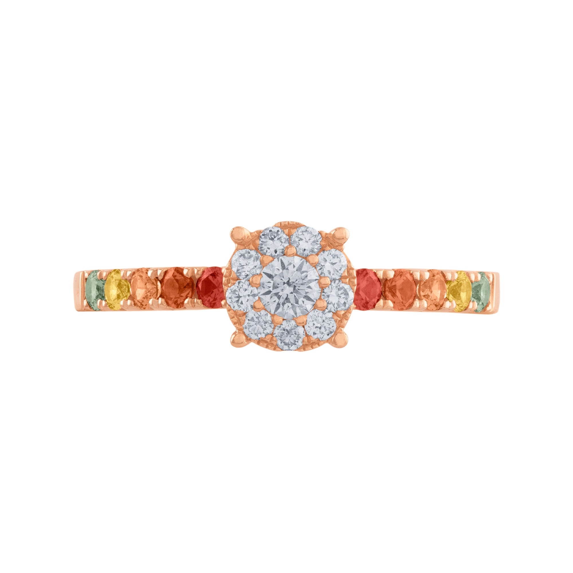 DUPLA CON DIAMANTES Y ZAFIROS DE COLORES