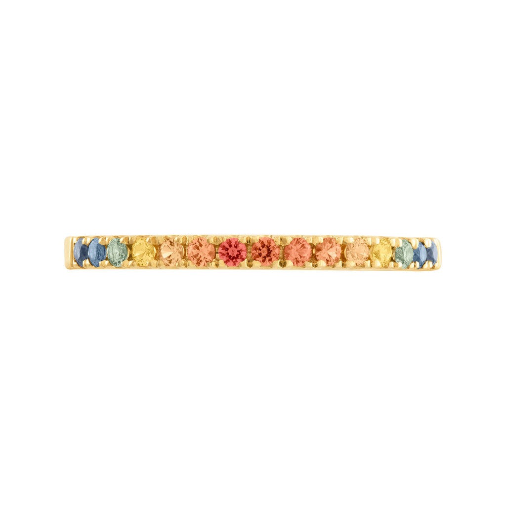 DUPLA CON DIAMANTES Y ZAFIROS DE COLORES