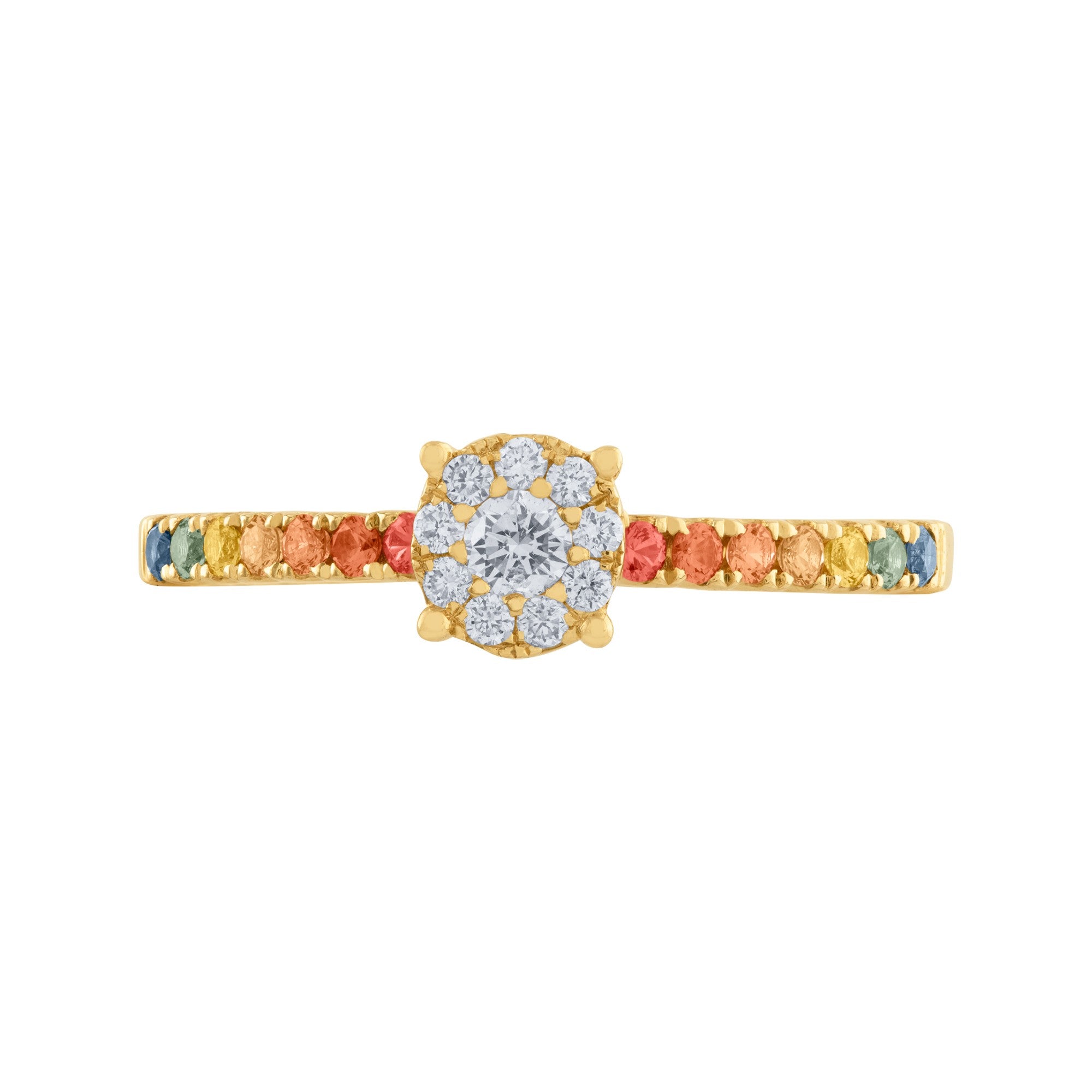 DUPLA CON DIAMANTES Y ZAFIROS DE COLORES