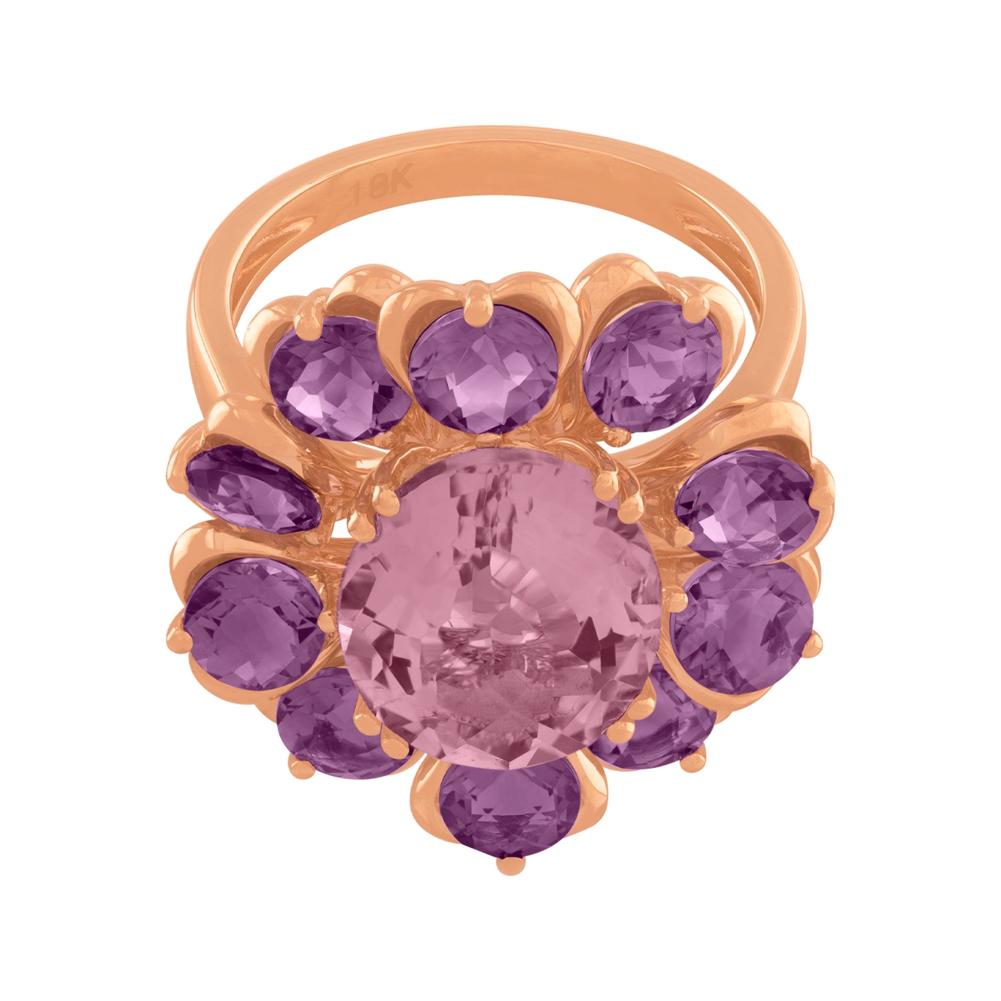 ANILLO FLOR CON AMATISTAS