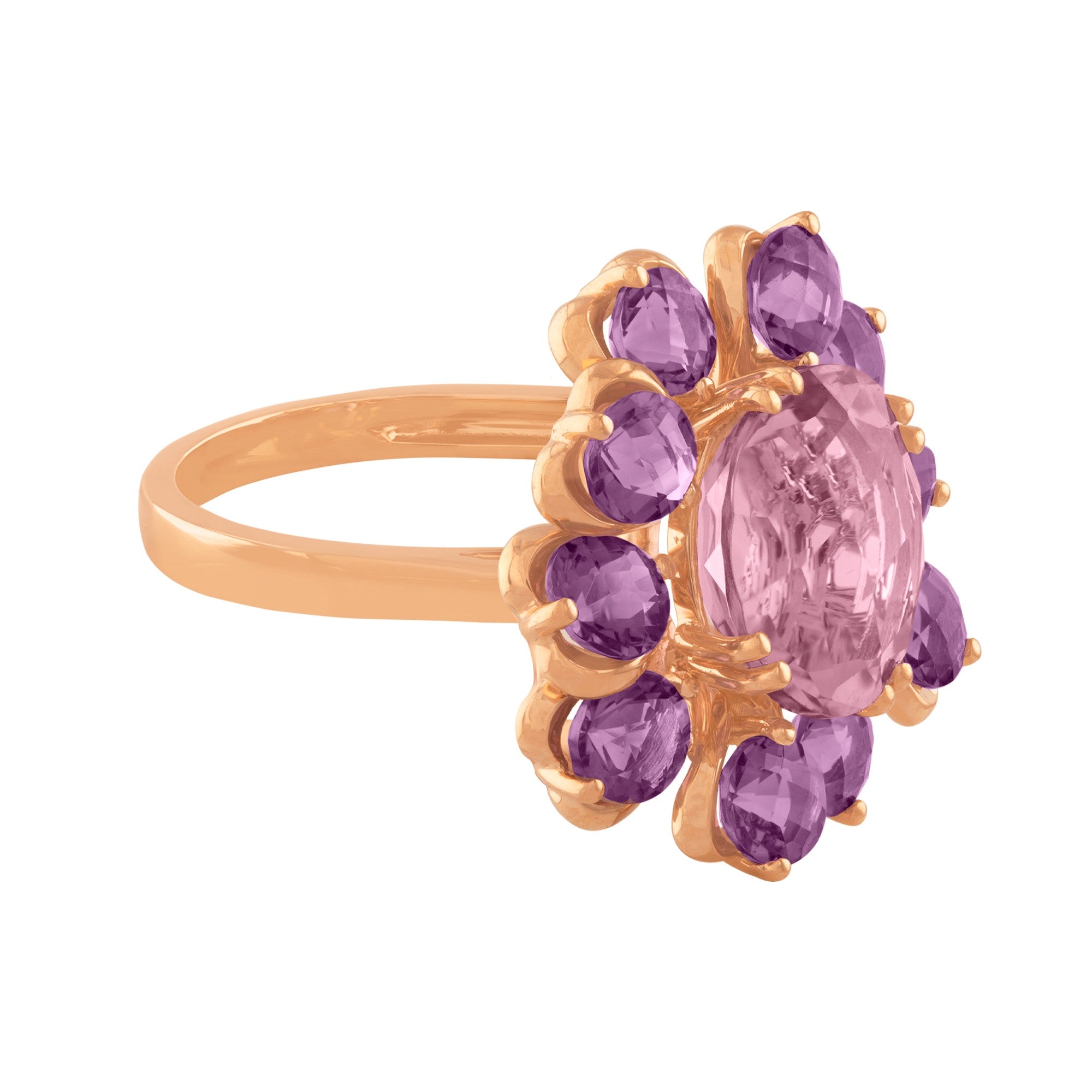 ANILLO FLOR CON AMATISTAS