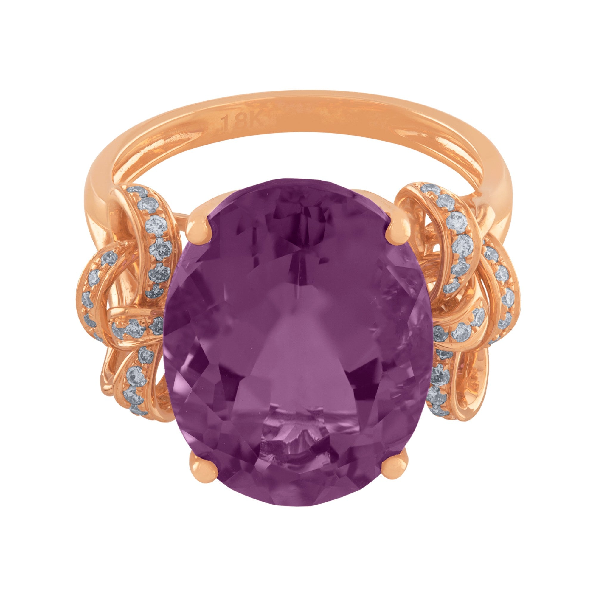 ANILLO NUDO CON AMATISTA