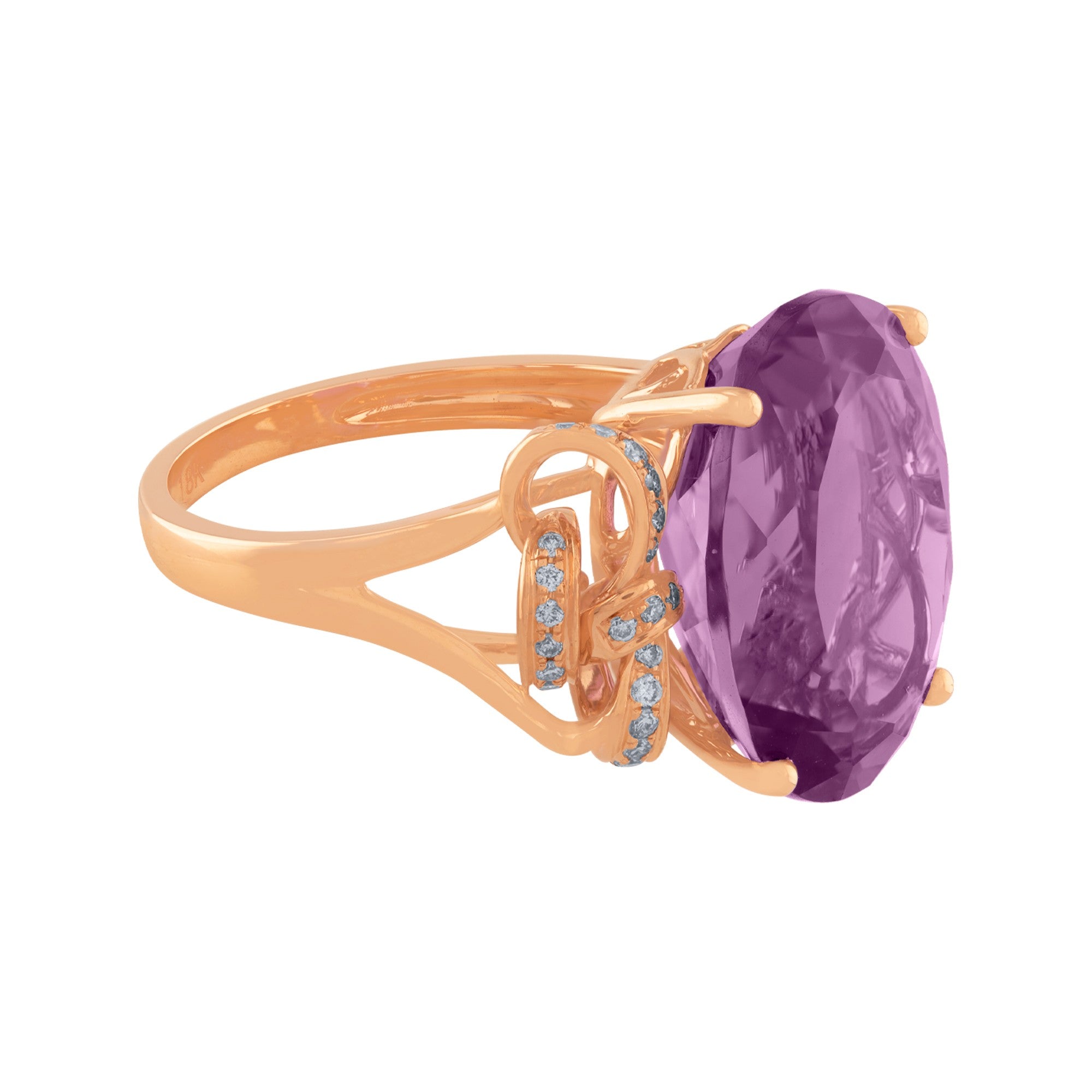 ANILLO NUDO CON AMATISTA