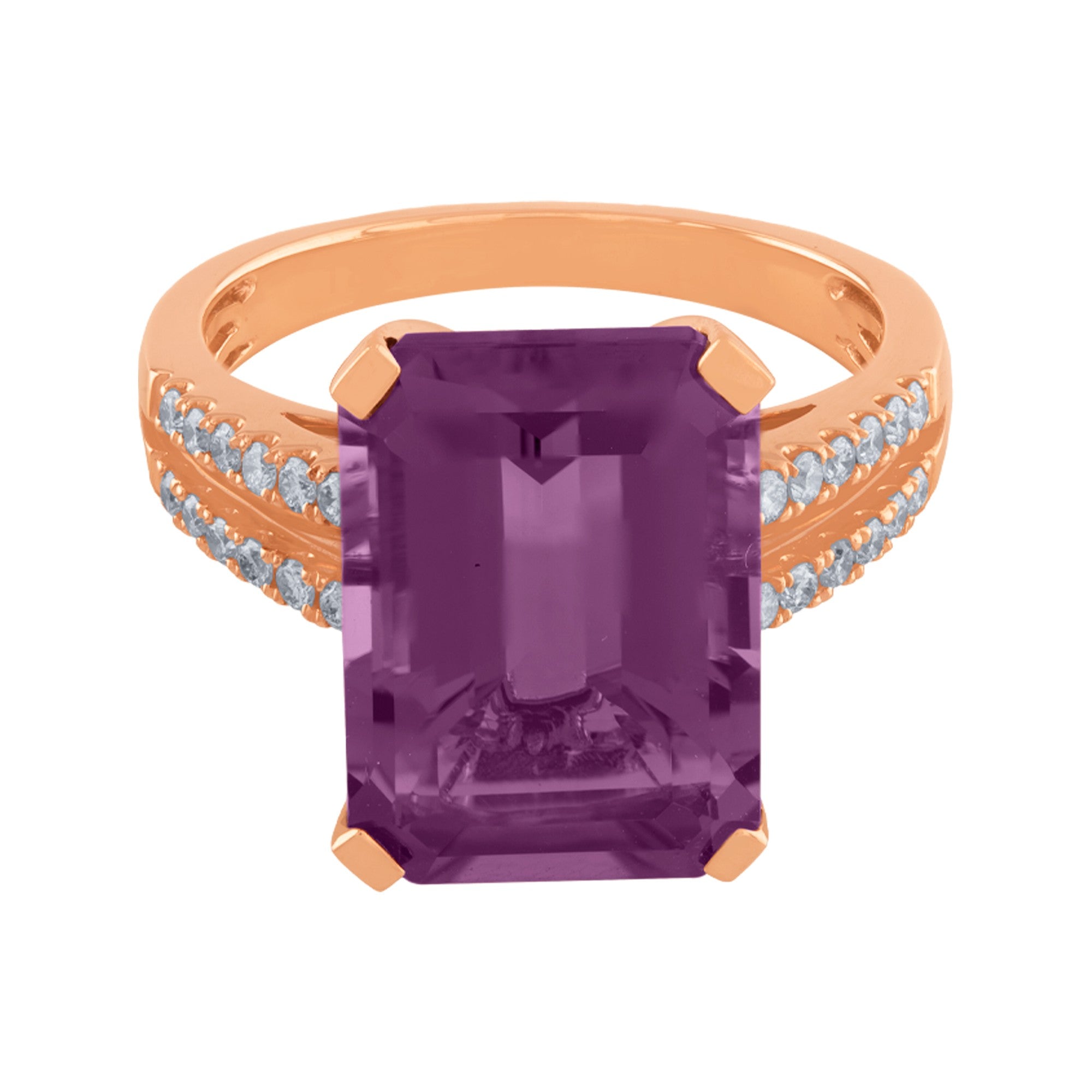 ANILLO CON AMATISTA RECTANGULAR