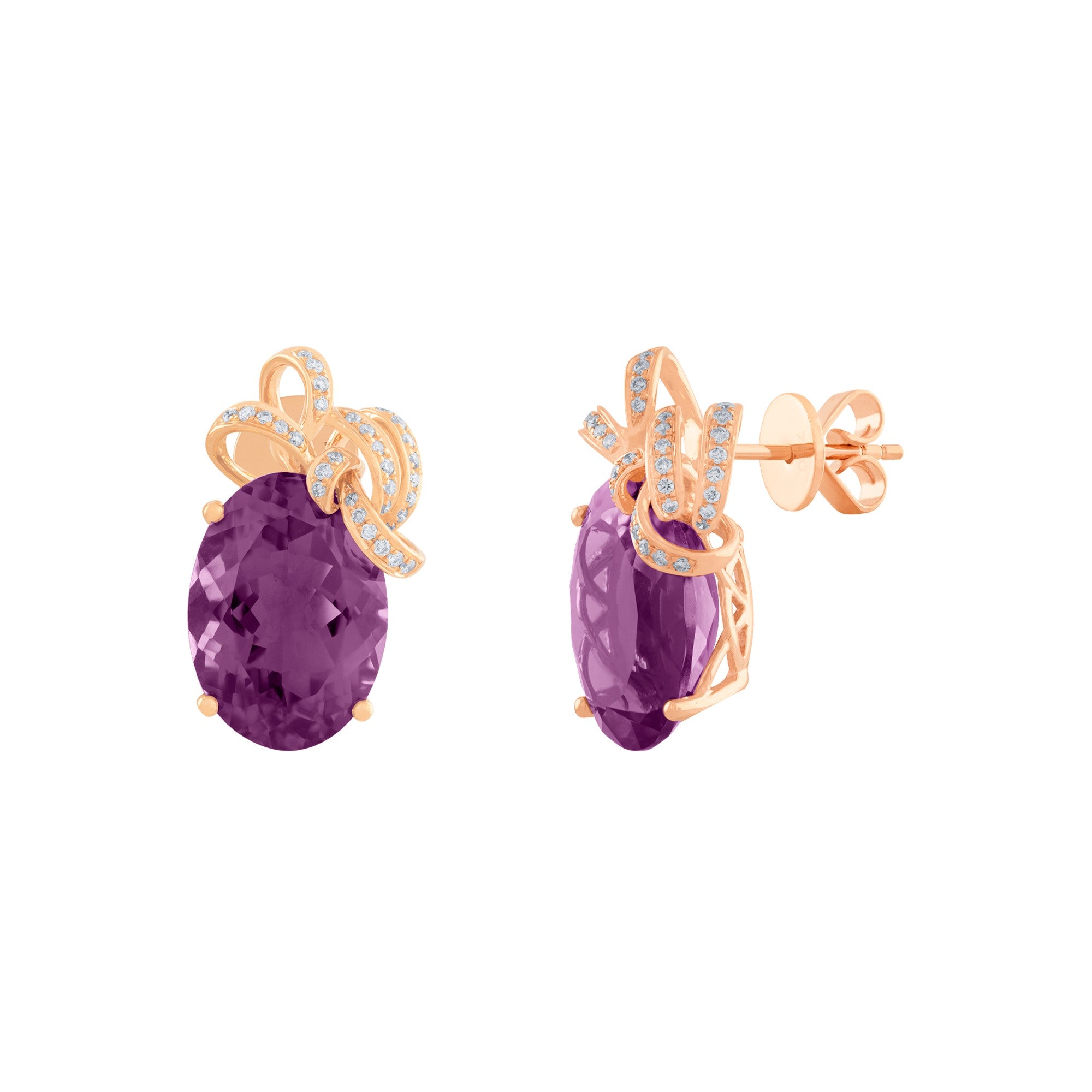 ARETES NUDO CON AMATISTA