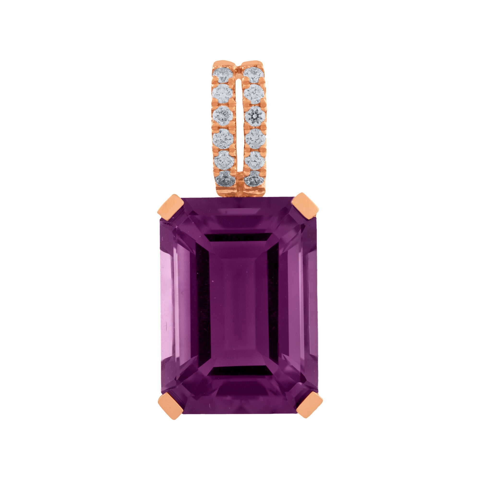 DIJE DE AMATISTA Y DIAMANTES