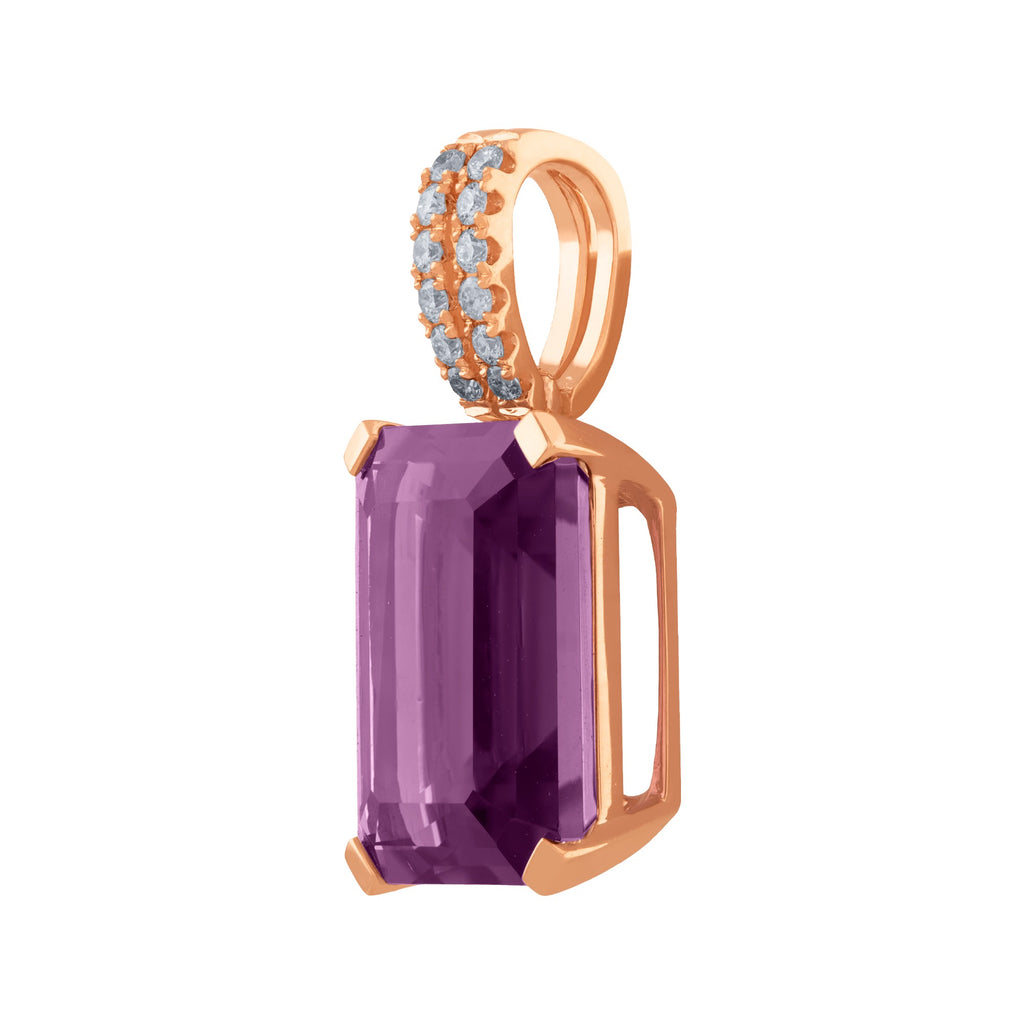 DIJE DE AMATISTA Y DIAMANTES