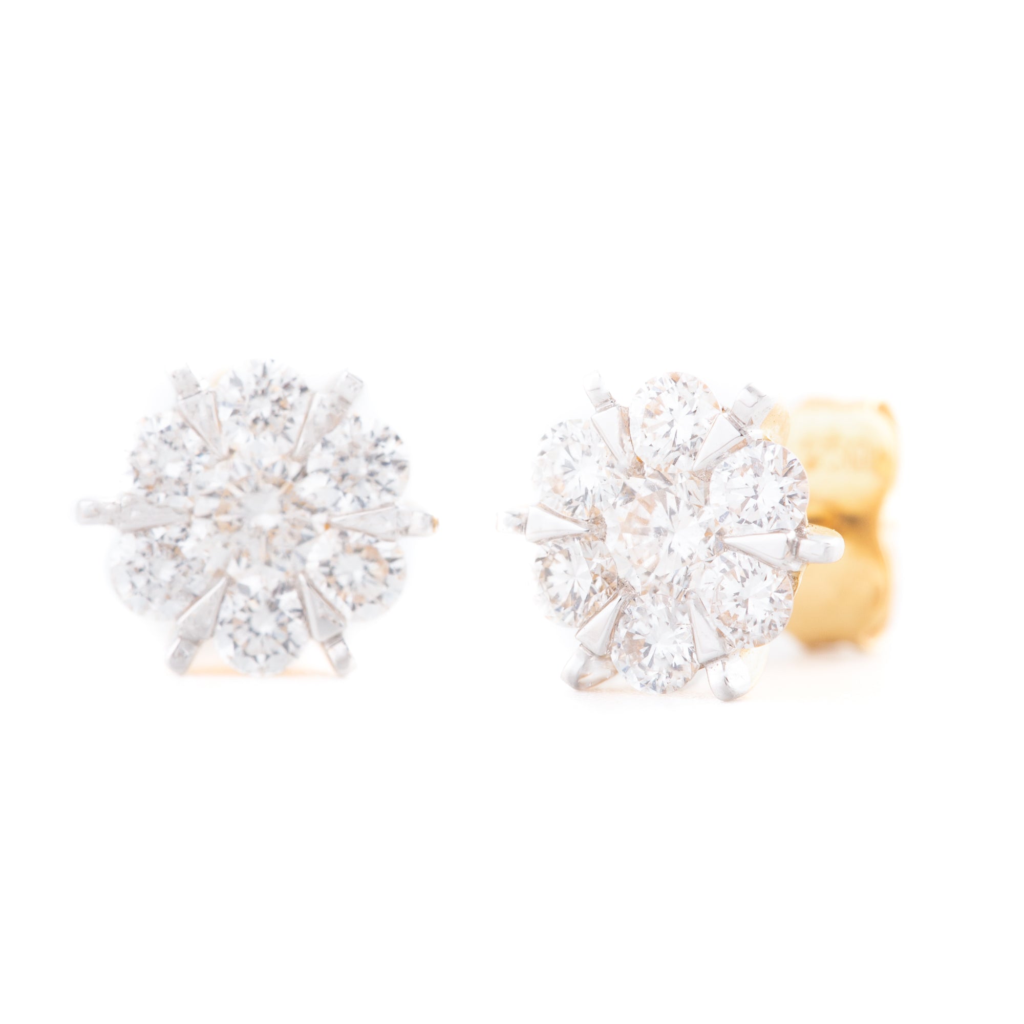 ARETES FLOR CON DIAMANTES