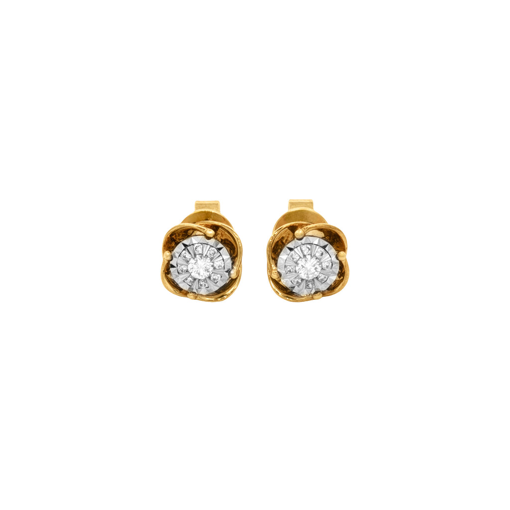 ARETES FLOR CON DIAMANTES
