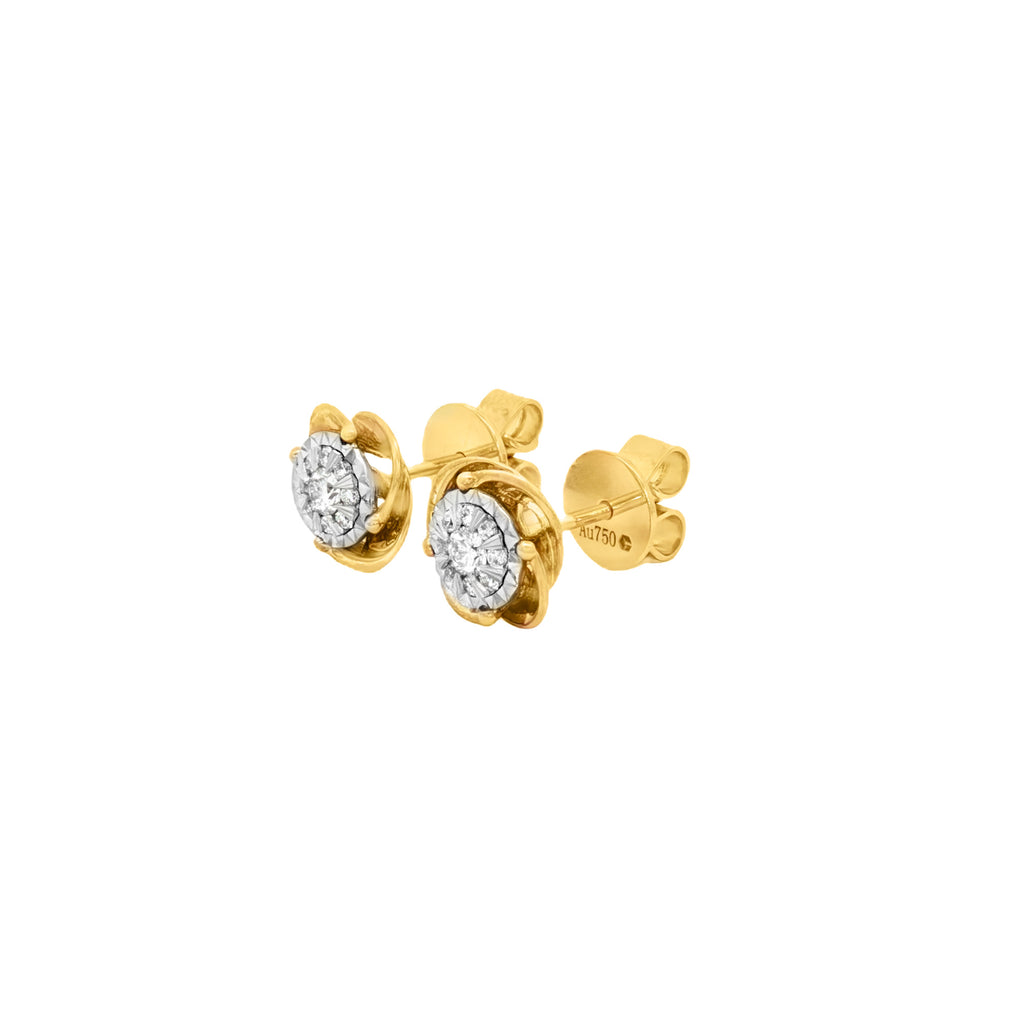 ARETES FLOR CON DIAMANTES