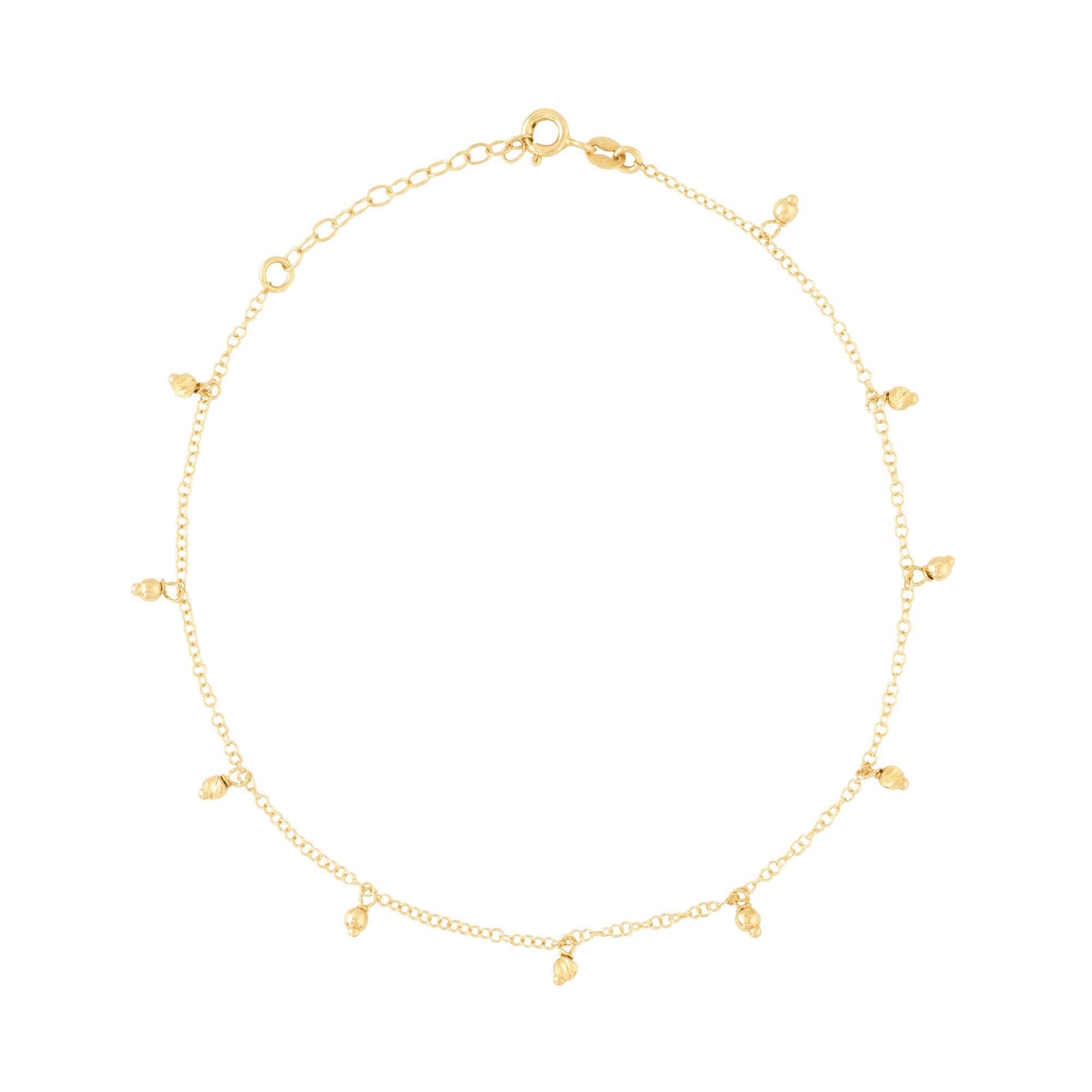 TOBILLERA CON BOLITAS DIAMANTADAS