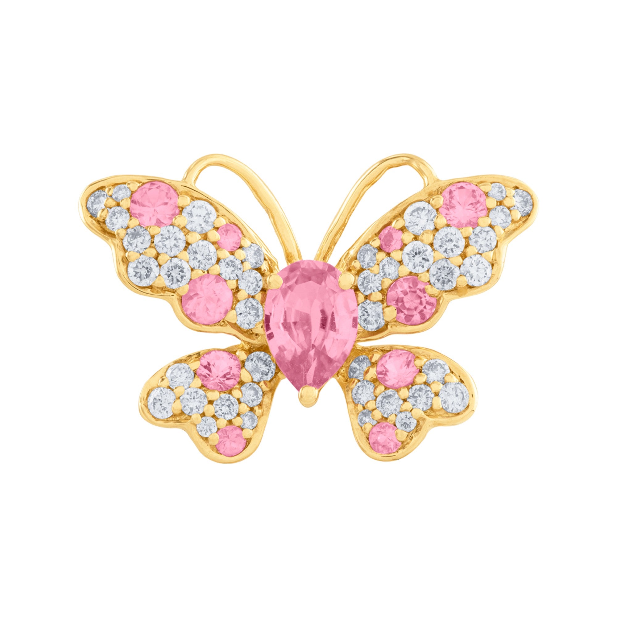 DIJE MARIPOSA CON ZAFIROS ROSAS