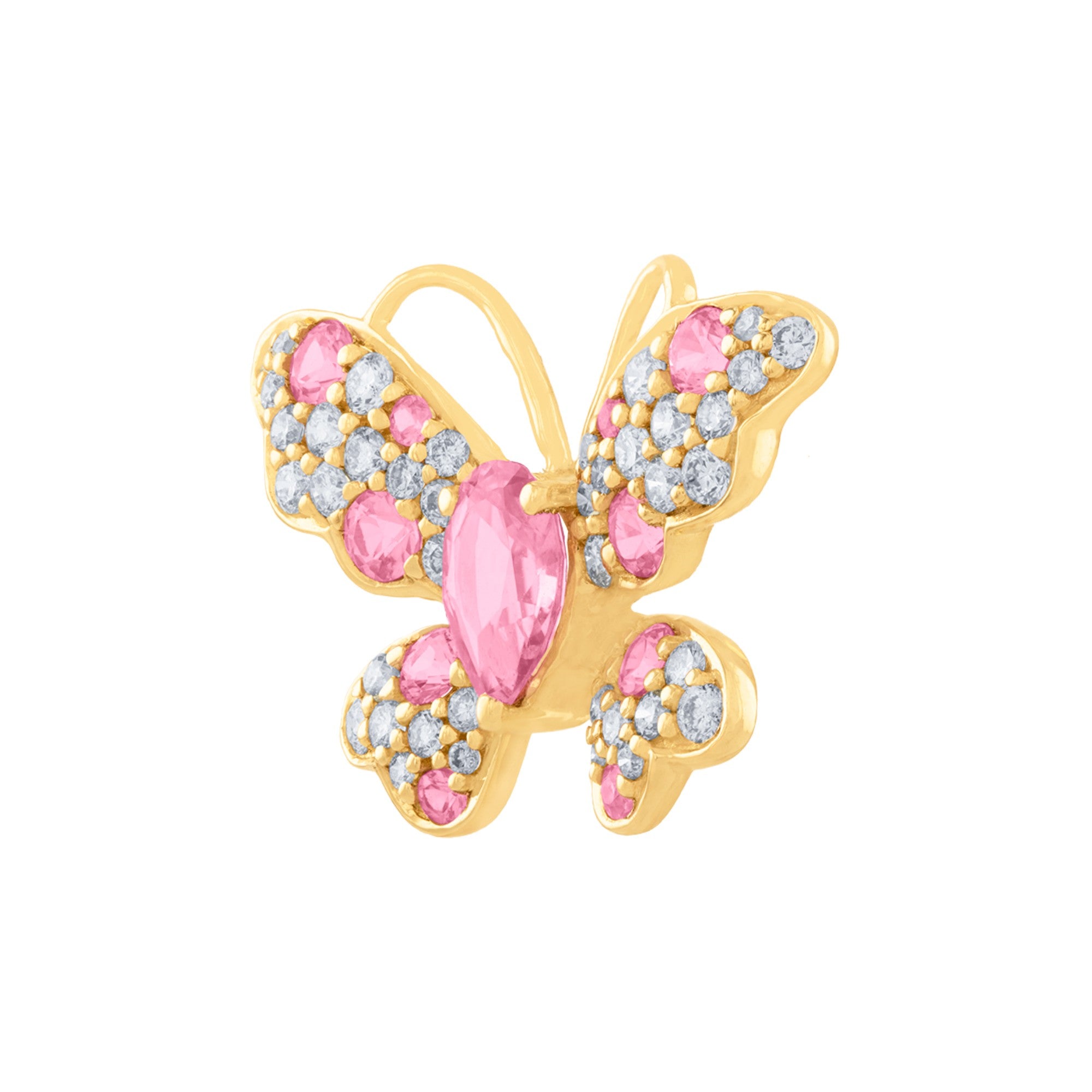 DIJE MARIPOSA CON ZAFIROS ROSAS