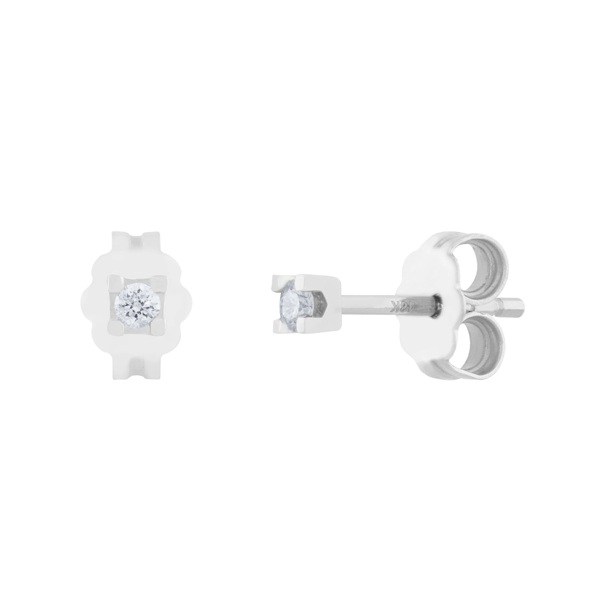 ARETES ORO BLANCO CON DIAMANTE
