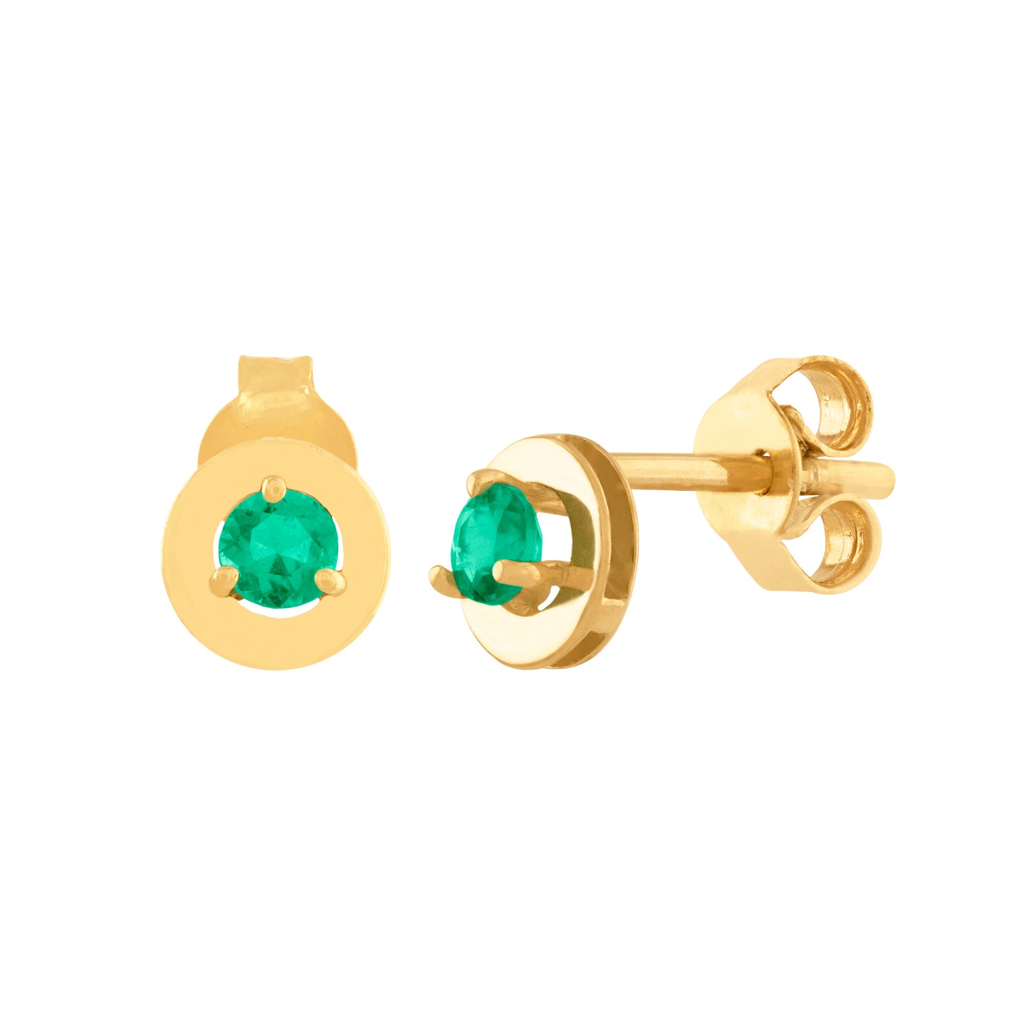 ARETES ORO AMARILLO CON ESMERALDA